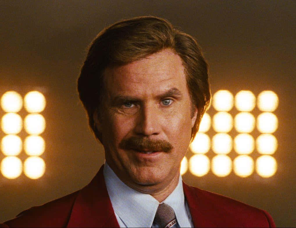 Will Ferrell, red suit, glowing stage lights, SD Desktop Wallpaper