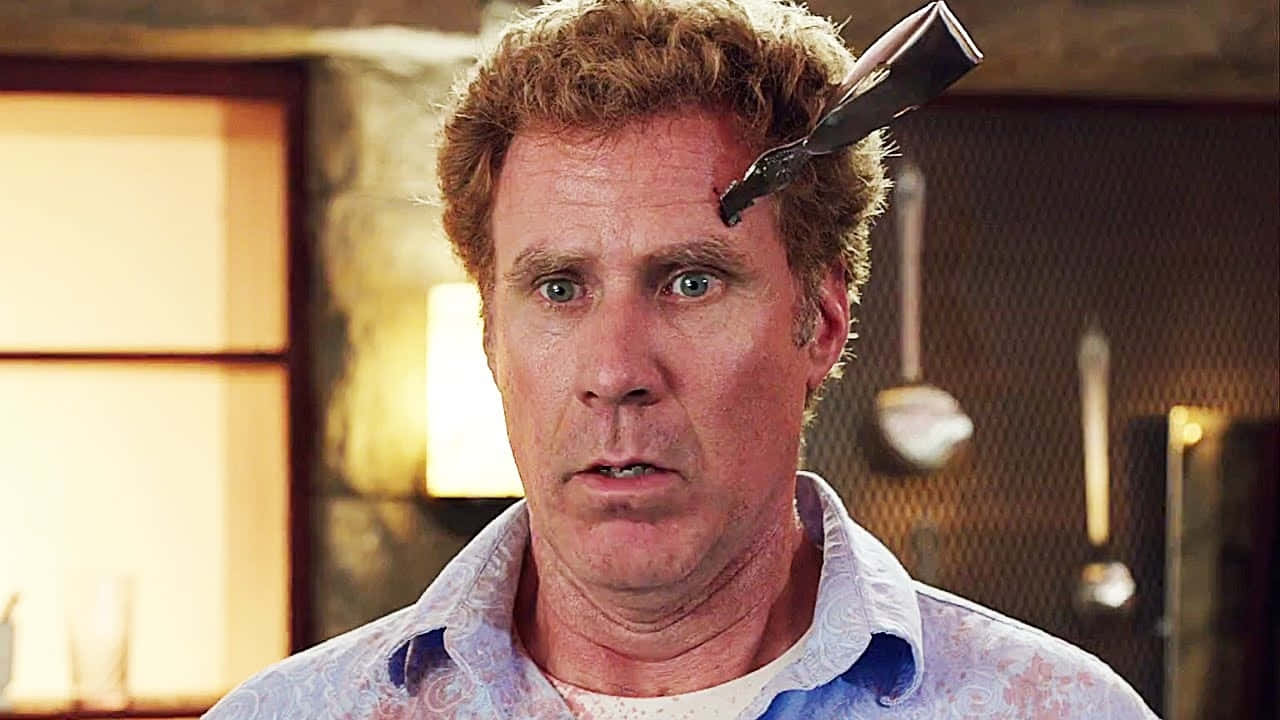 Will Ferrell, blue suit, spatula, HD Desktop Wallpaper
