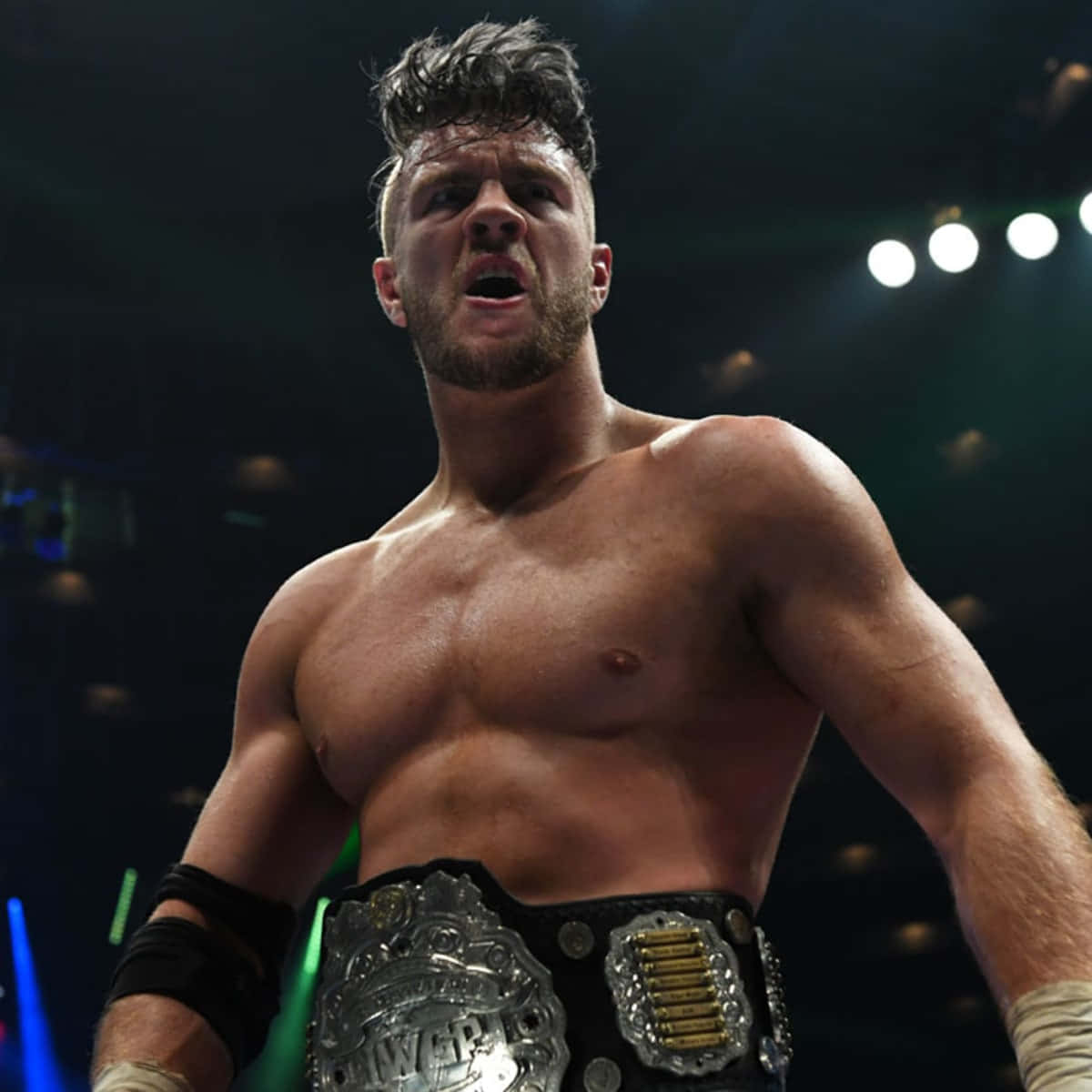 Will Ospreay, championship belt, arena lights, SD Desktop Wallpaper
