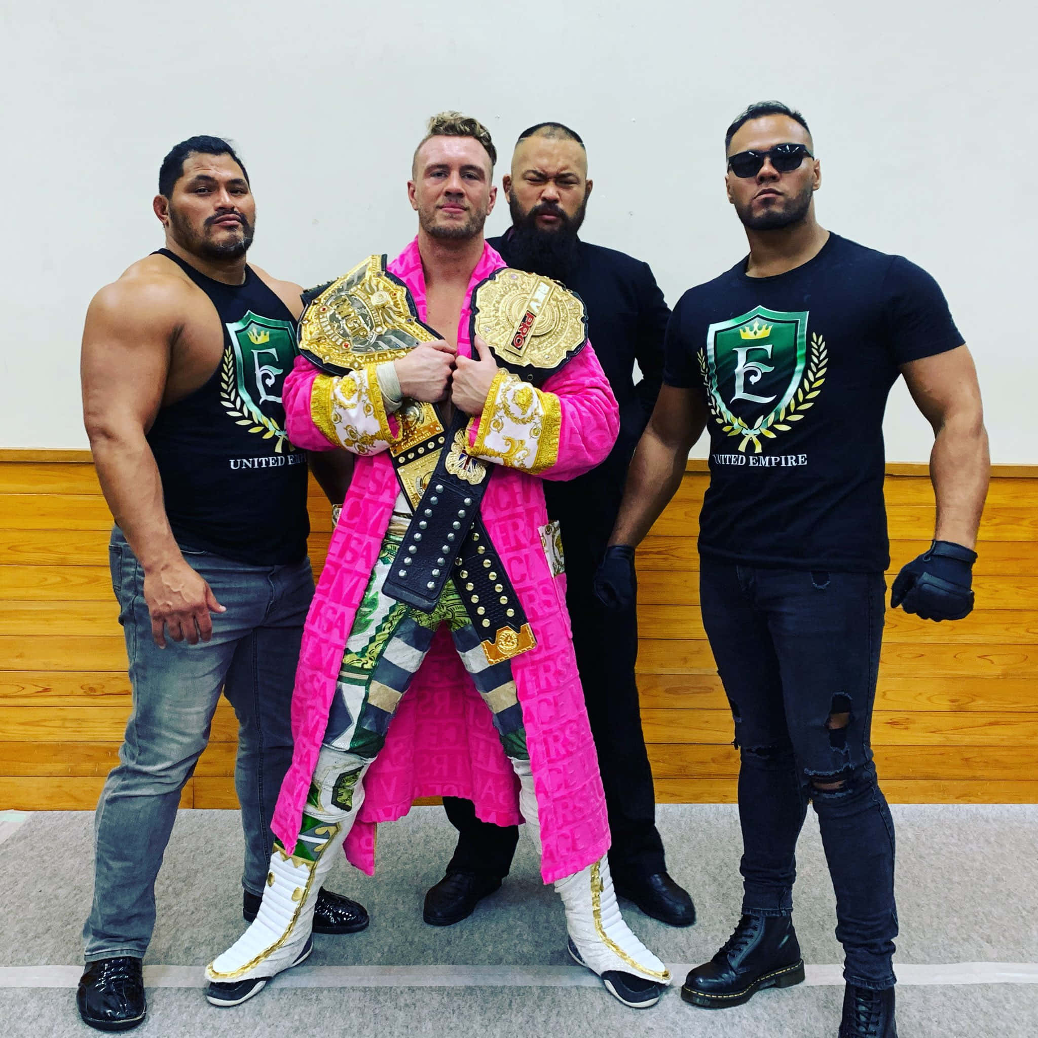 Will Ospreay, pink coat, championship belts, Full HD Desktop Wallpaper