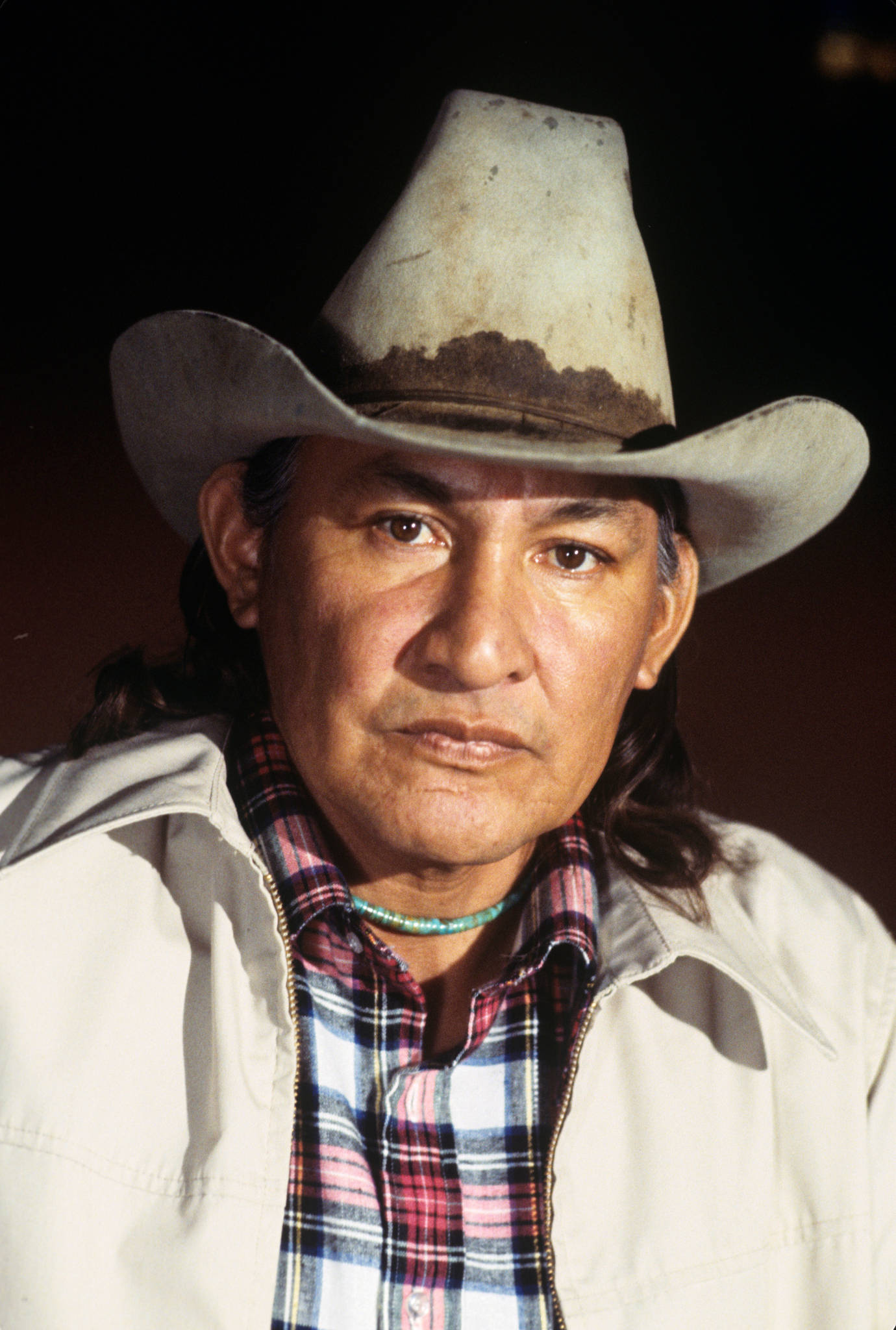 Will Sampson, cowboy hat, plaid shirt, Full HD Phone Wallpaper