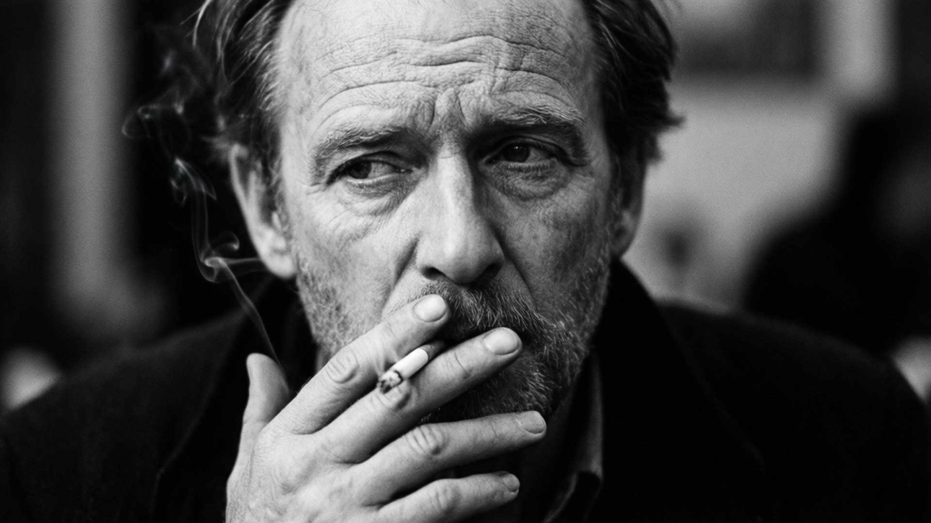 William Forsythe, black and white, smoking, Full HD Desktop Wallpaper