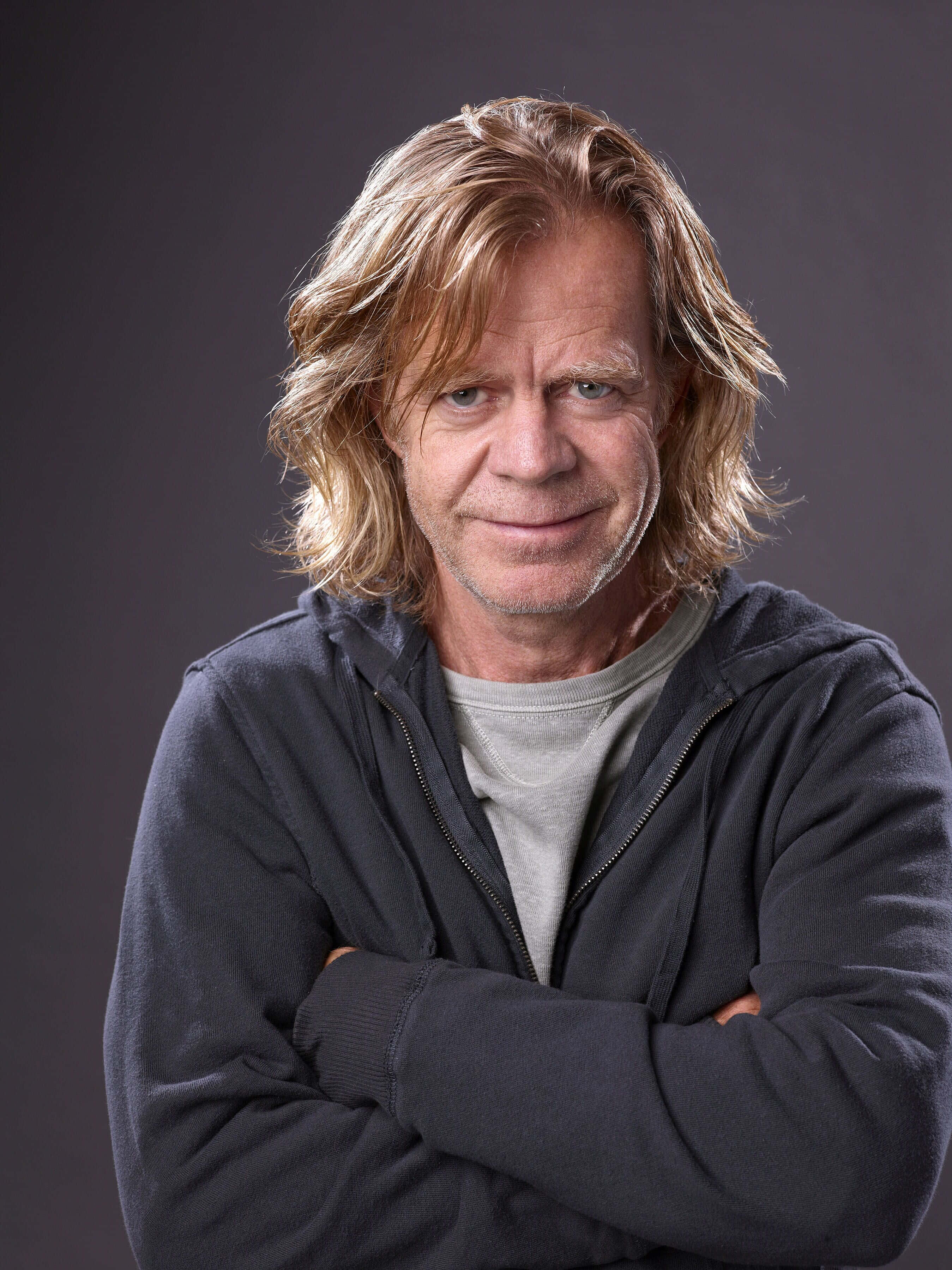 William H. Macy, middle-aged man, shoulder-length blond hair, 2K Phone Wallpaper