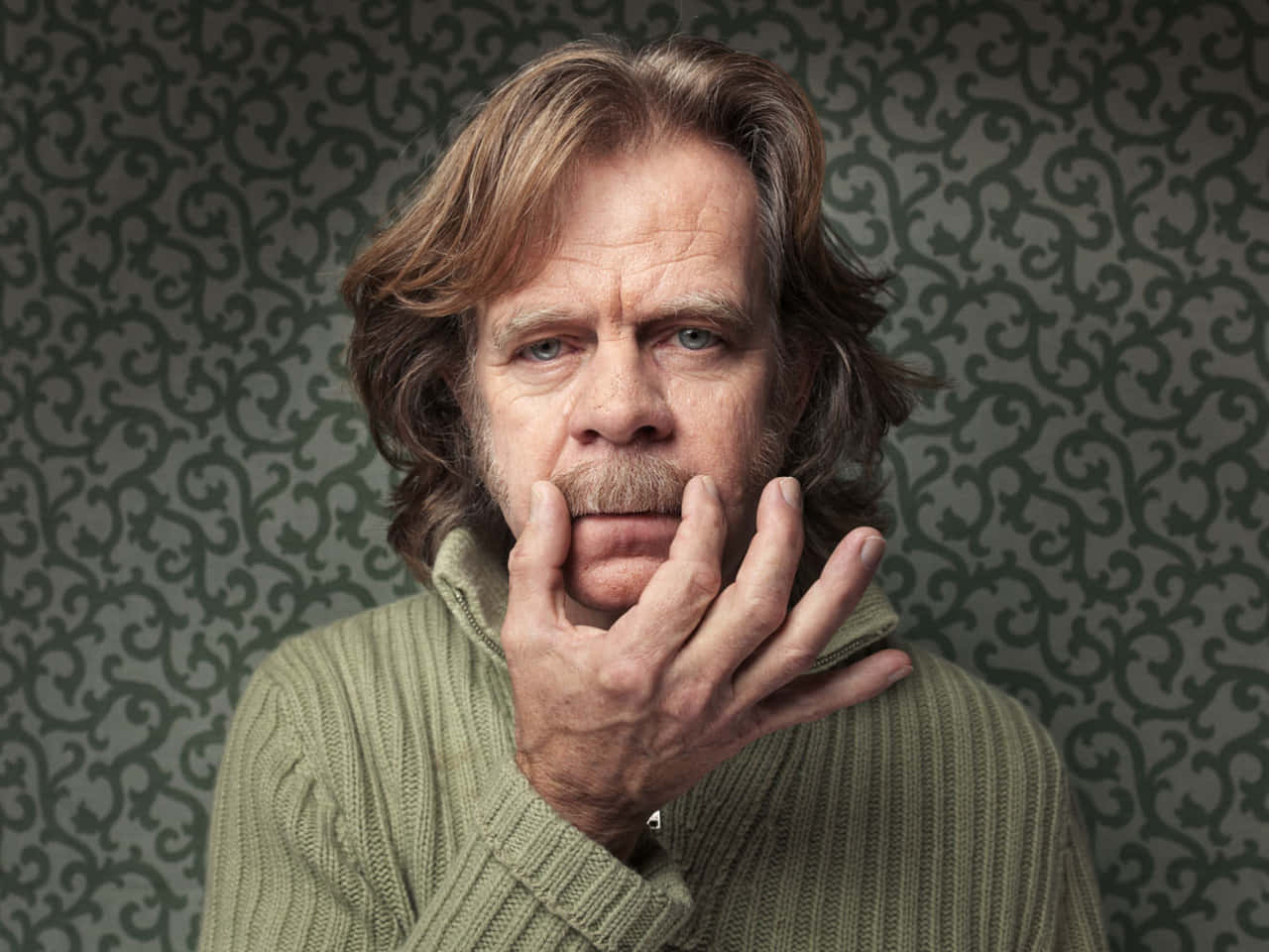 William H. Macy, black suit, long hair, HD Desktop Wallpaper
