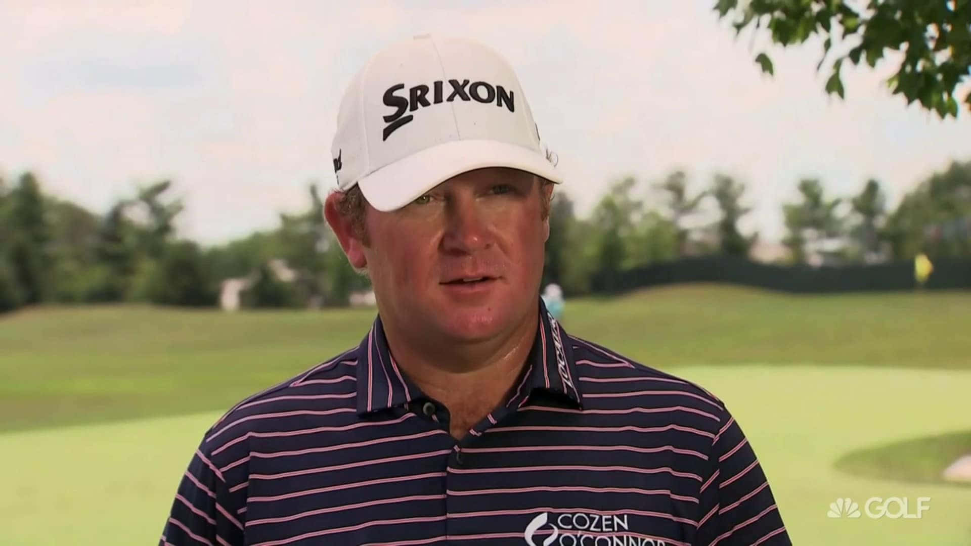 William McGirt, striped polo, white Srixon cap, Full HD Desktop Wallpaper