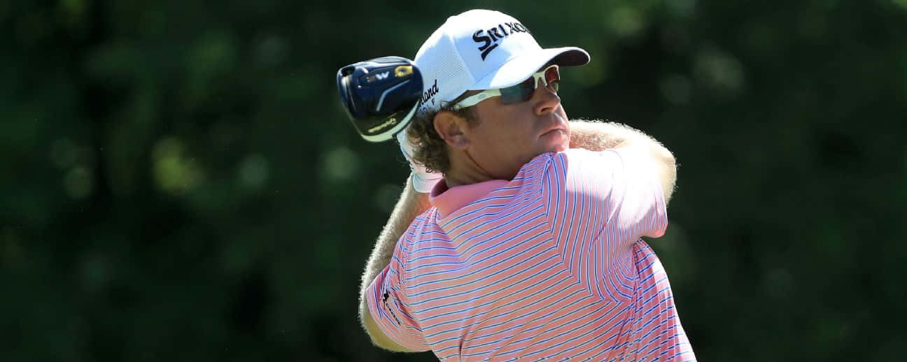 William McGirt, pink striped shirt, white cap, HD Desktop Wallpaper