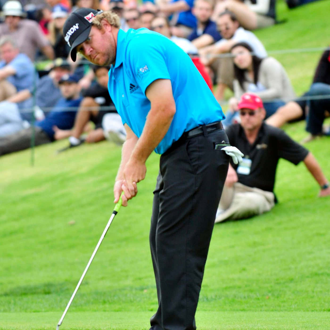 William McGirt, bright blue shirt, putt, HD Desktop Wallpaper