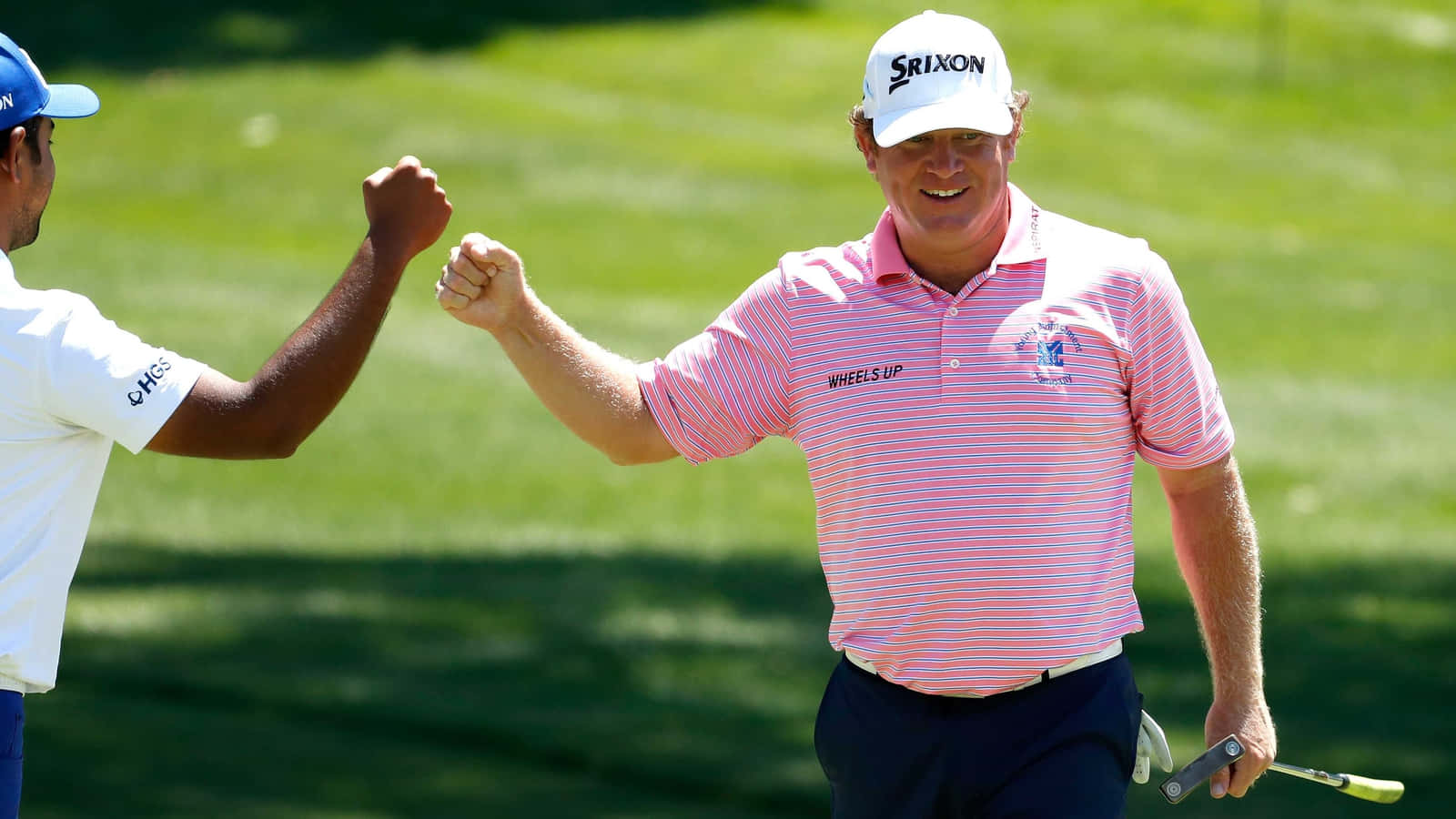 William McGirt, fist bump, sunlit green course, HD Desktop Wallpaper
