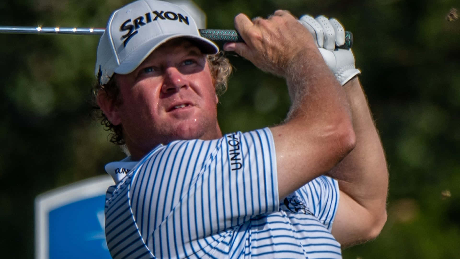 William McGirt, striped shirt, white cap, Full HD Desktop Wallpaper