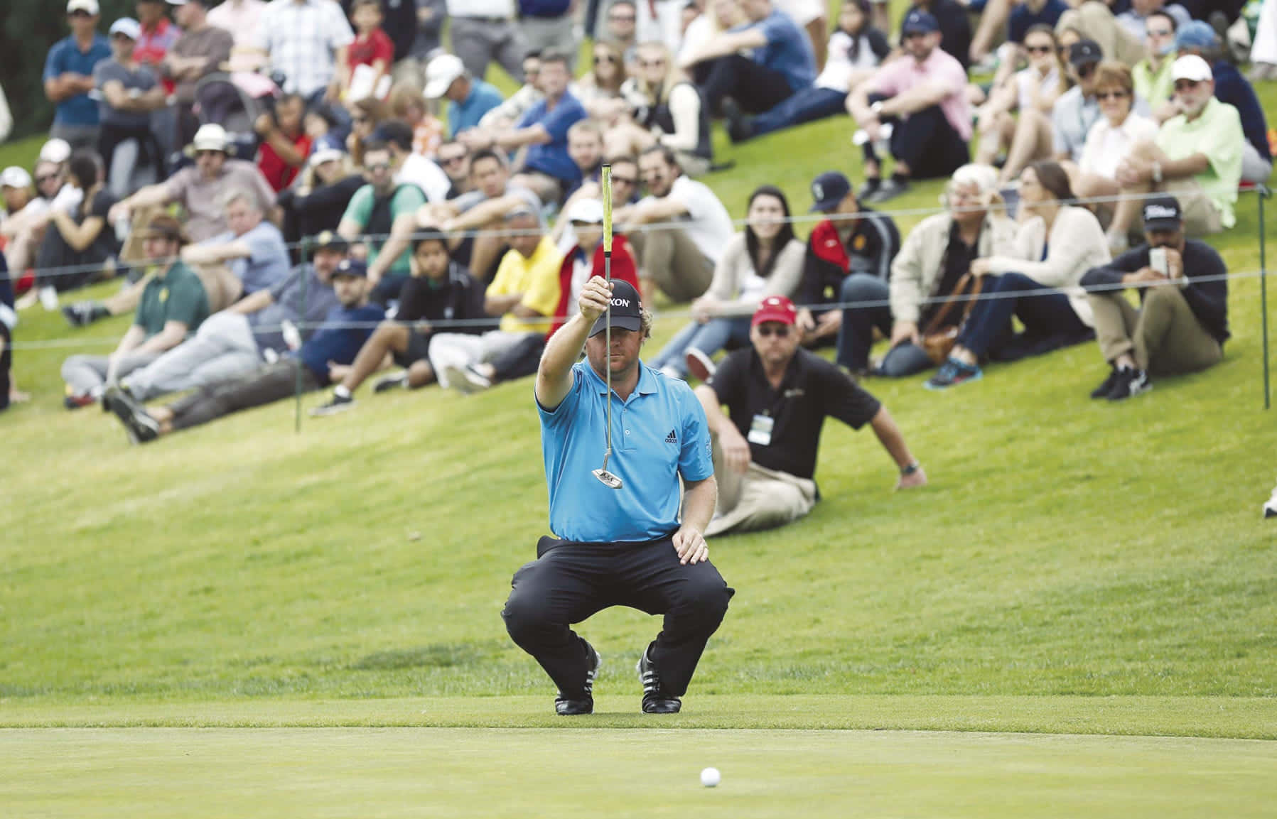 William McGirt, blue shirt, putter, HD Desktop Wallpaper