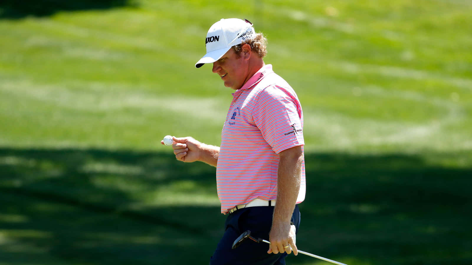William McGirt, pink striped shirt, white cap, HD Desktop Wallpaper