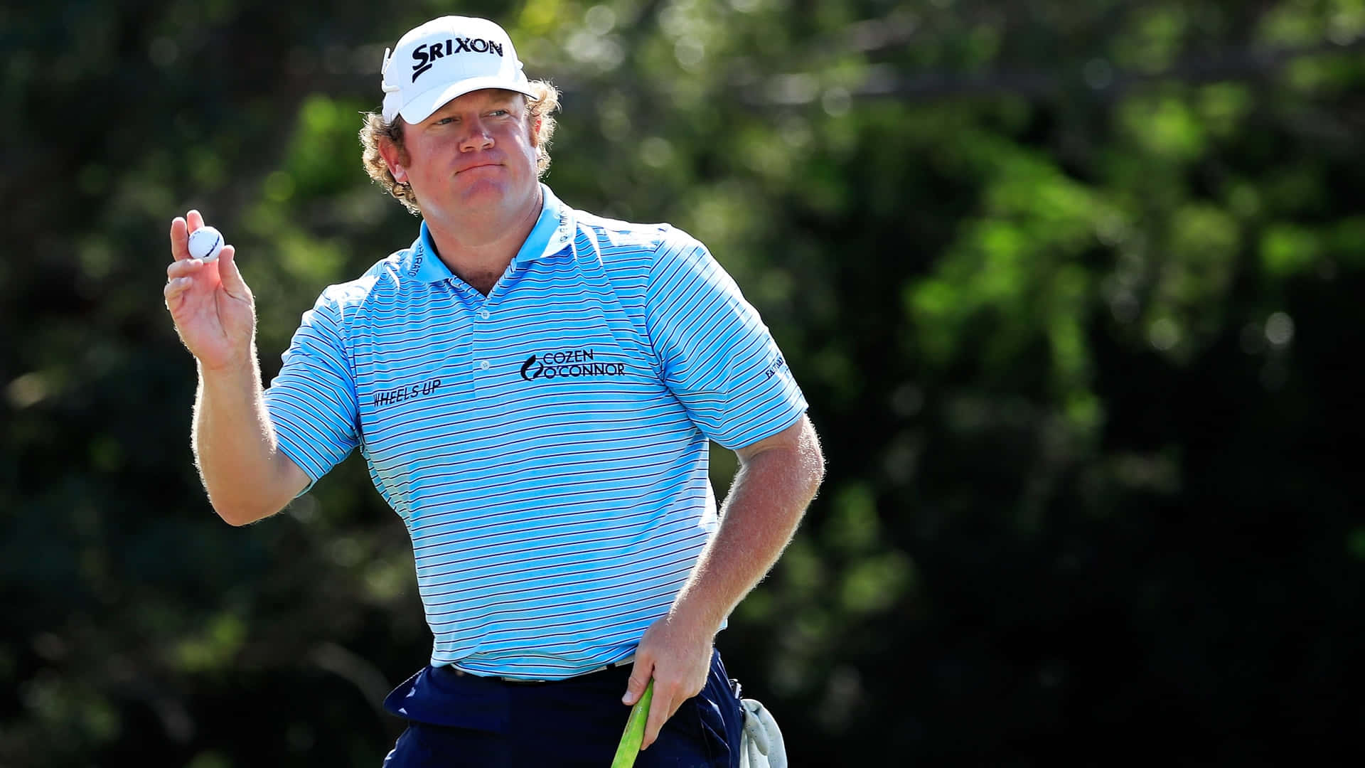 William McGirt, blue striped shirt, golf ball, Full HD Desktop Wallpaper