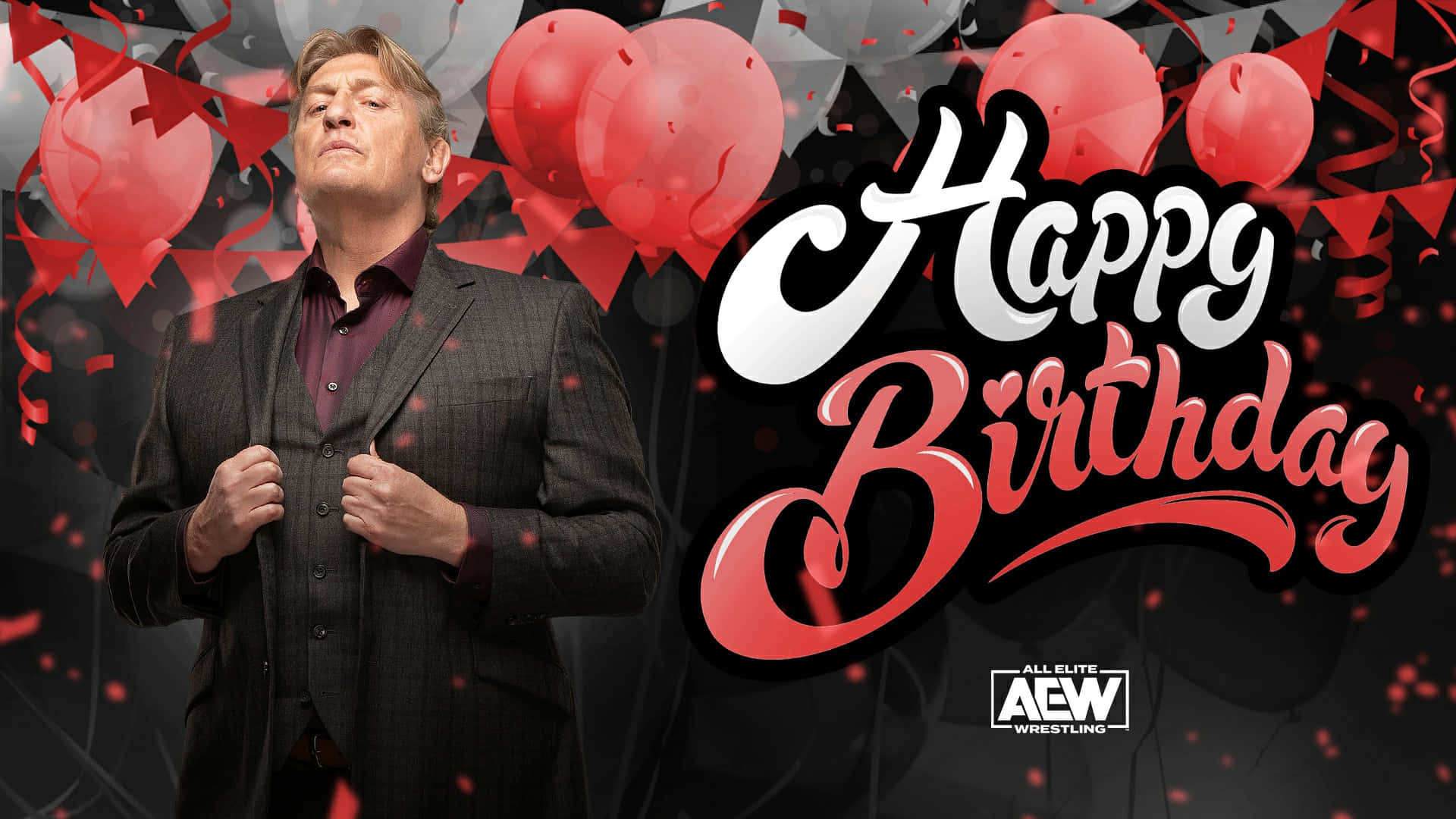 William Regal, WWE Wrestler, red balloons, Full HD Desktop Wallpaper