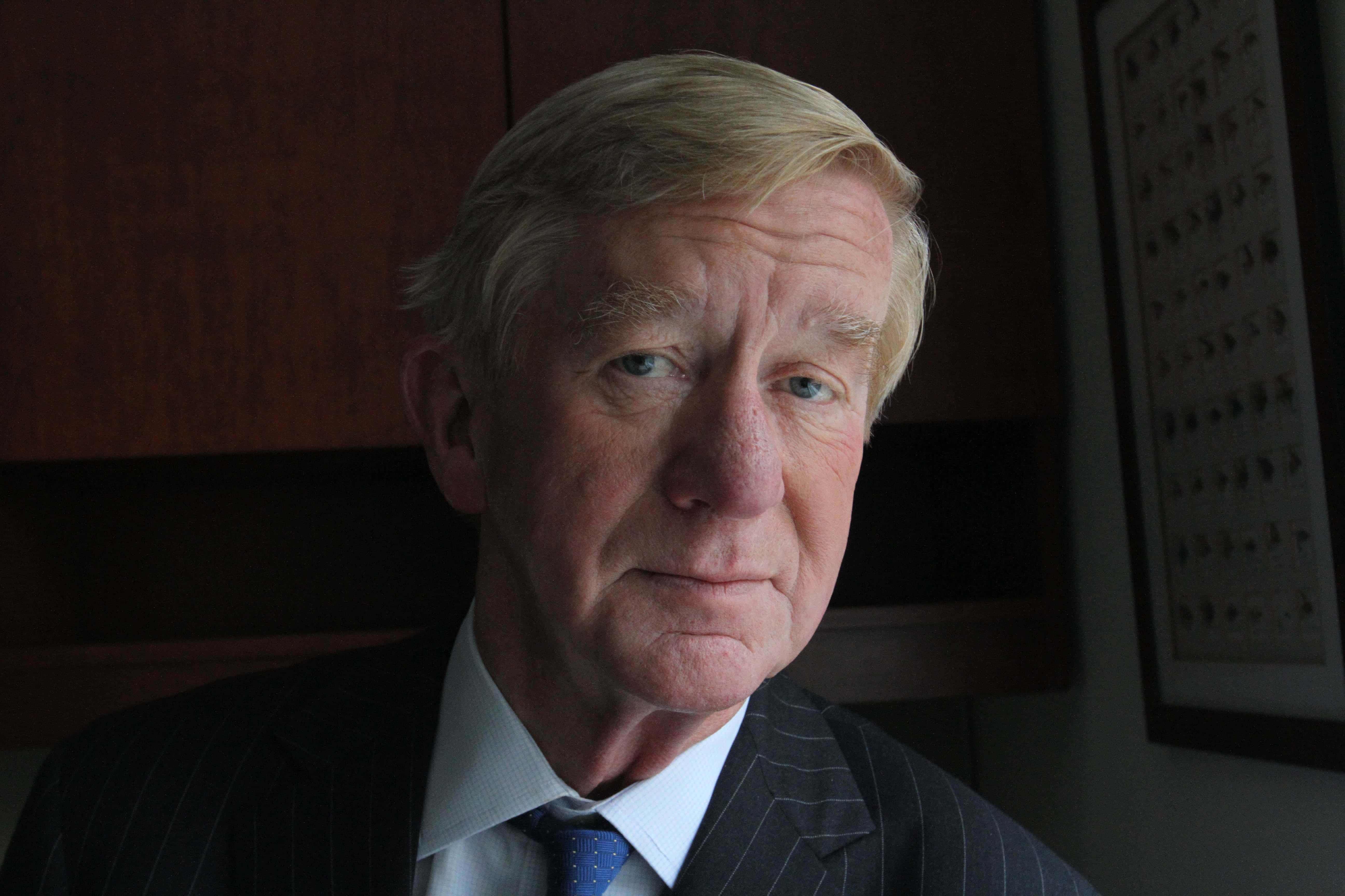 William Weld, pinstripe suit, dimly lit office, 5K Desktop Wallpaper