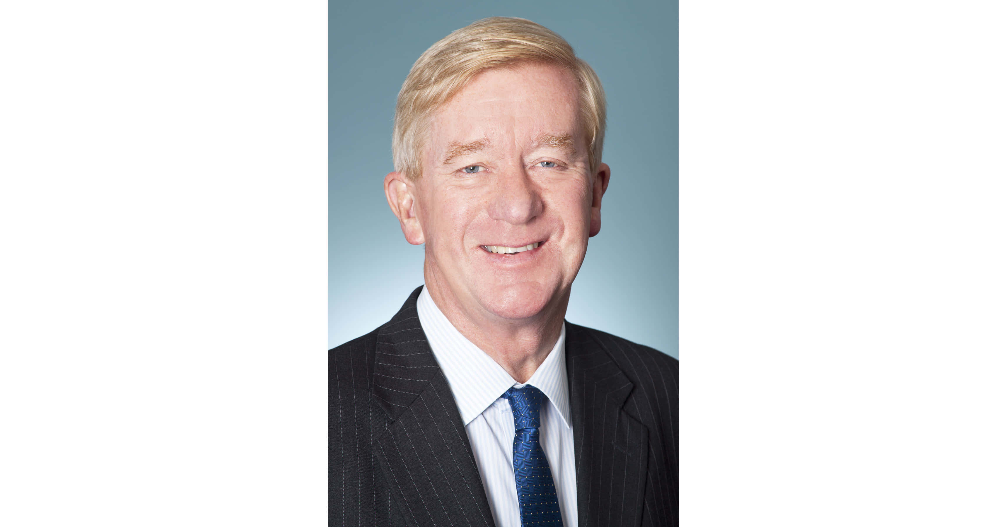 William Weld, pinstripe suit, blue tie, 2K Desktop Wallpaper