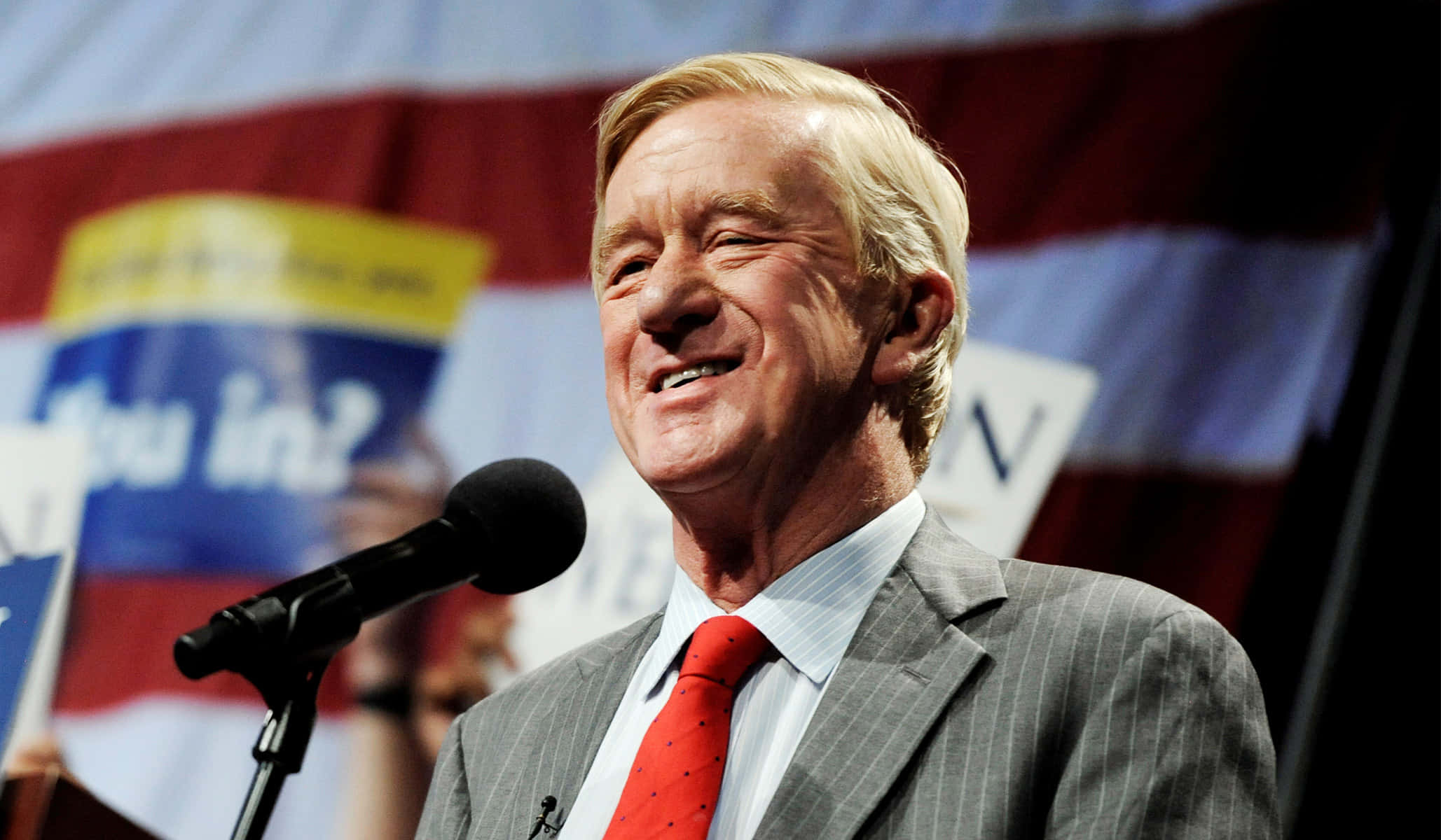 William Weld, gray suit, red tie, Full HD Desktop Wallpaper