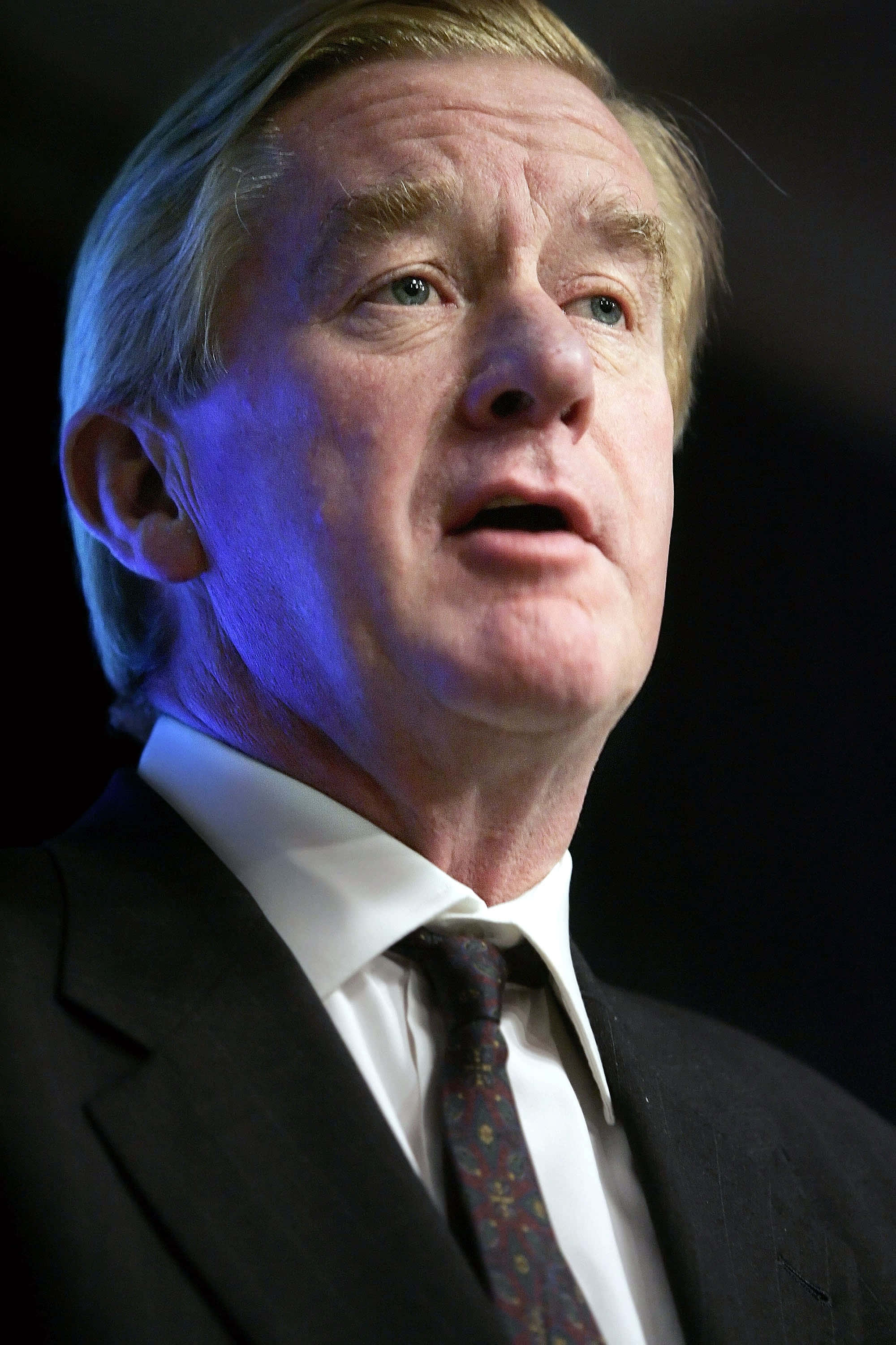William Weld, blue lighting, suit, 2K Phone Wallpaper