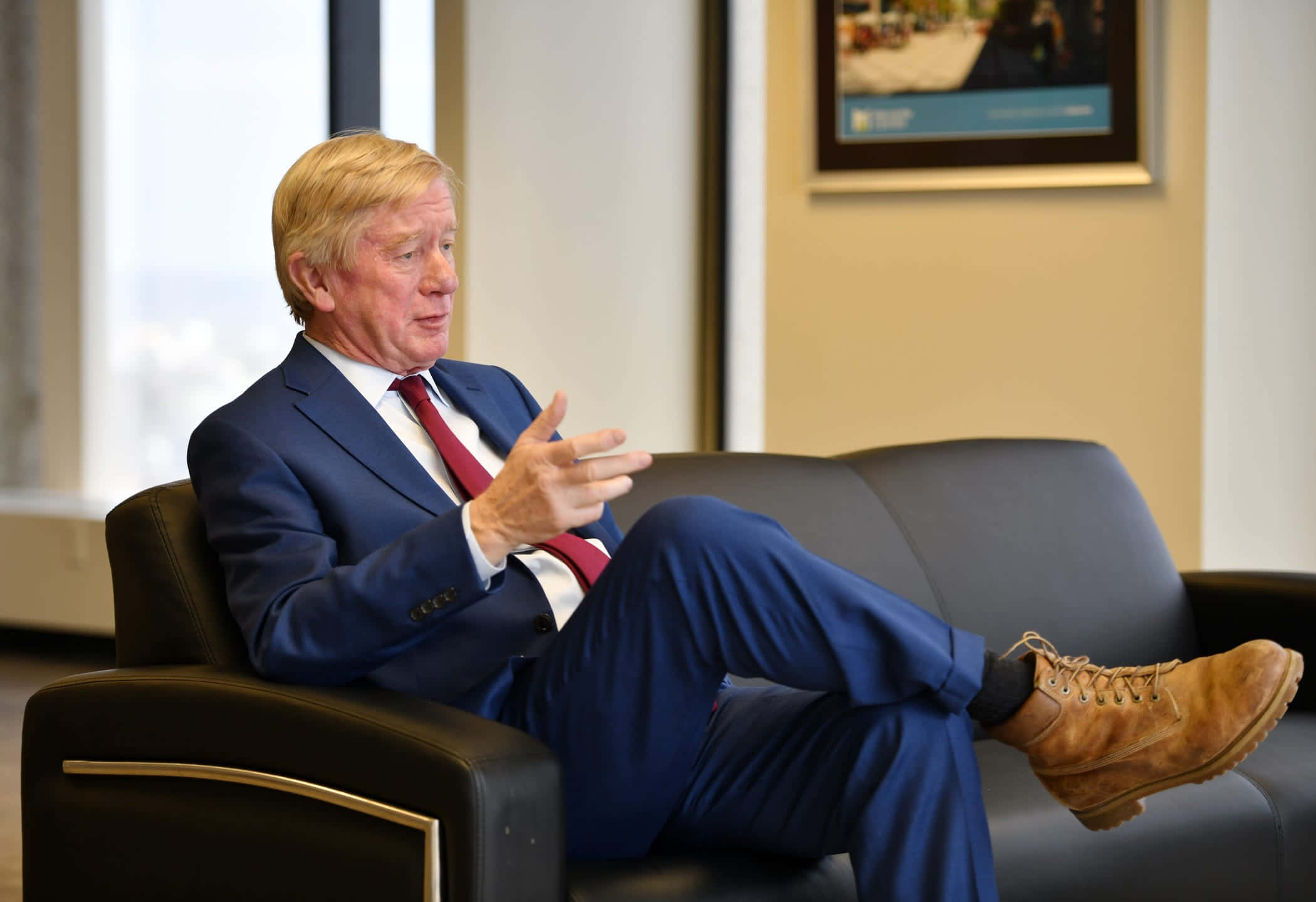 William Weld, blue suit, red tie, Full HD Desktop Wallpaper
