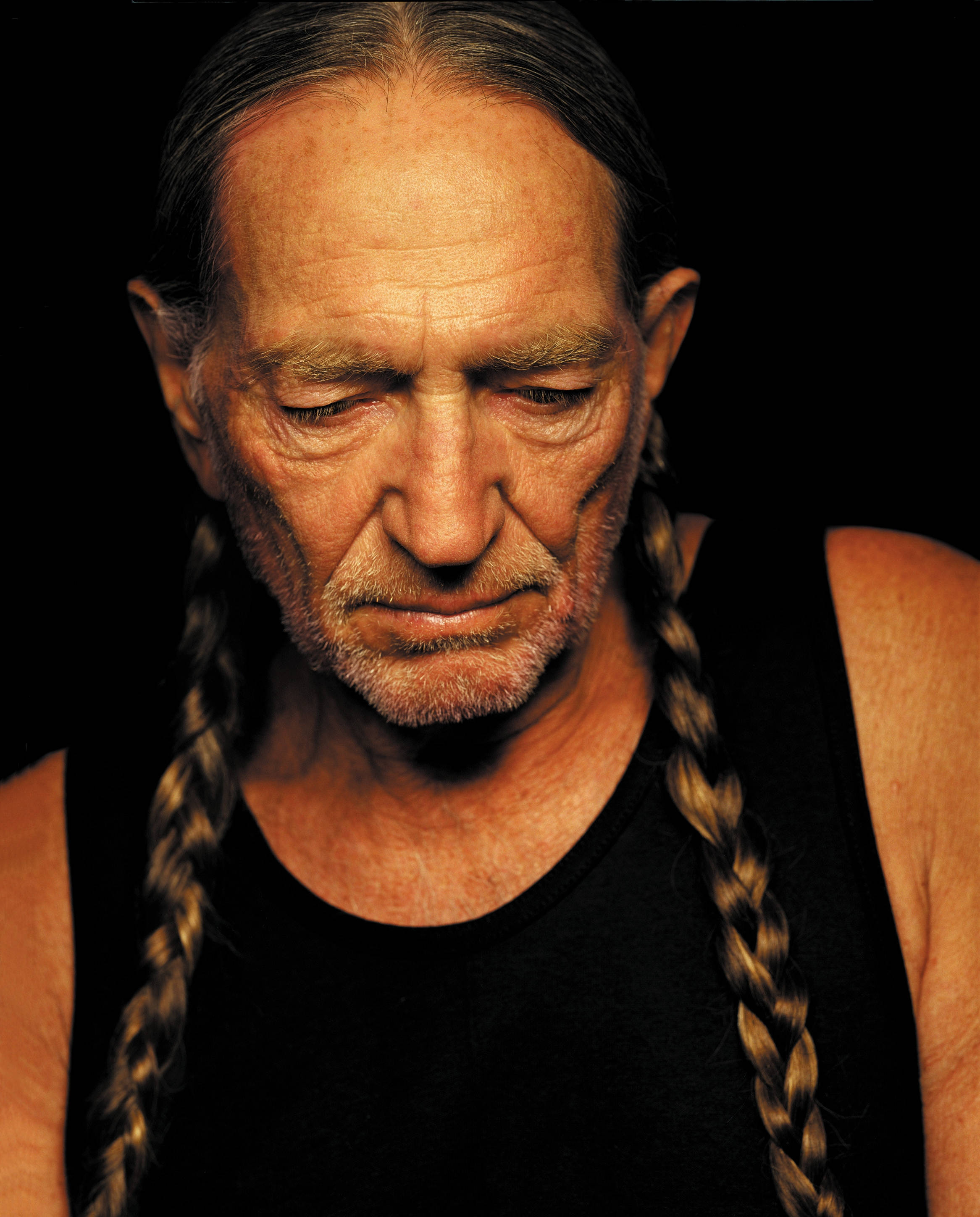 Willie Nelson, braided hair, elderly man, 2K Phone Wallpaper