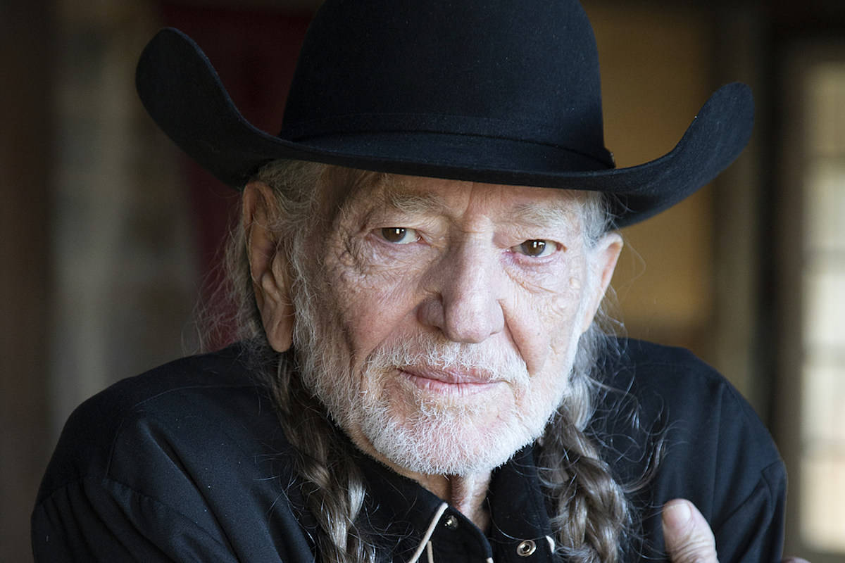 Willie Nelson, black cowboy hat, long gray braids, SD Desktop Wallpaper