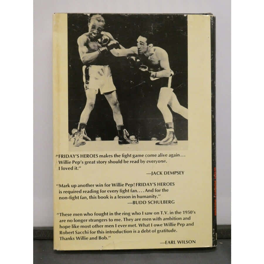 Willie Pep, book cover, vintage black and white photo, SD Desktop Wallpaper