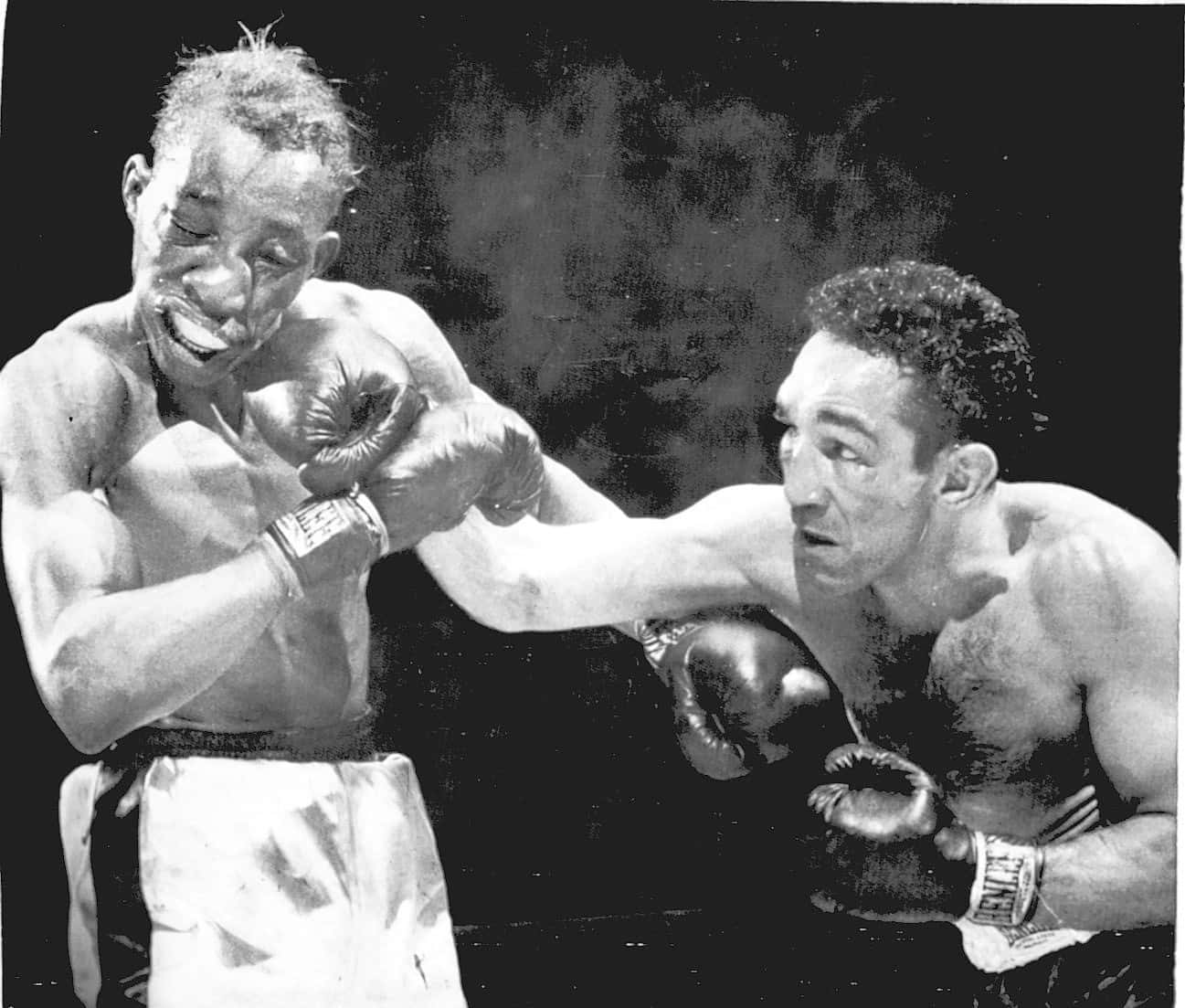 Willie Pep, boxers, black and white photo, HD Desktop Wallpaper