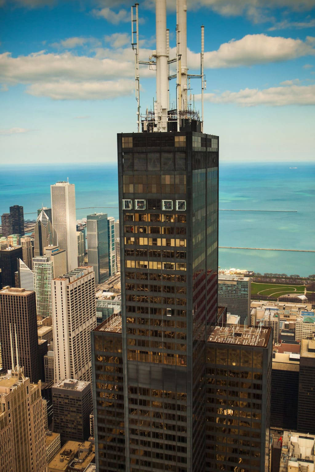 Willis Tower, 108-story skyscraper, antenna array, HD Phone Wallpaper