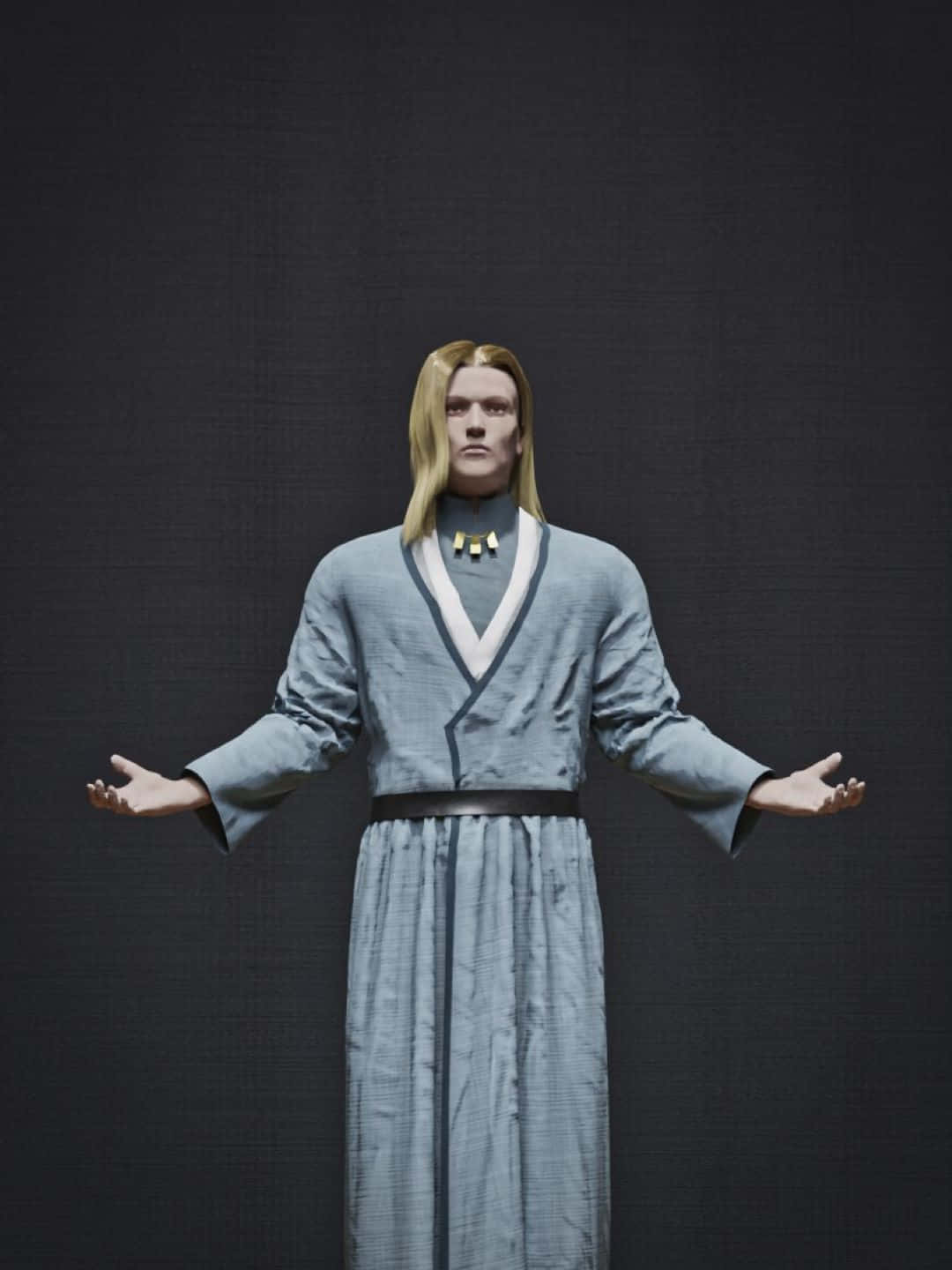 Willy Tybur, long blonde hair, gray robe with white trim, HD Phone Wallpaper