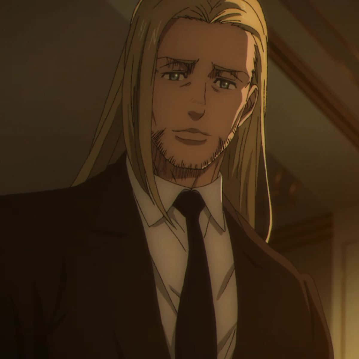 Willy Tybur, anime portrait, long blonde hair, SD Desktop Wallpaper
