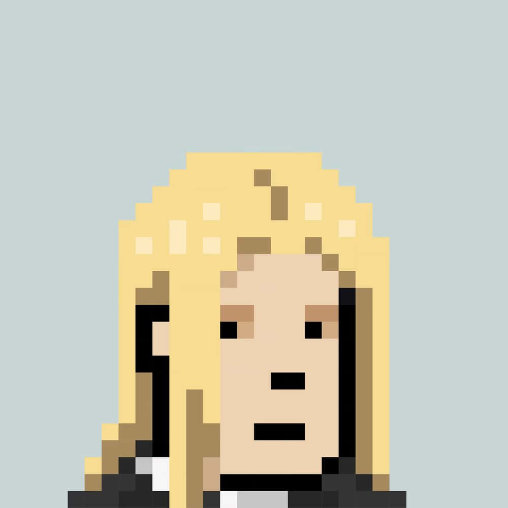 Willy Tybur, pixel art, blonde woman, SD Desktop Wallpaper