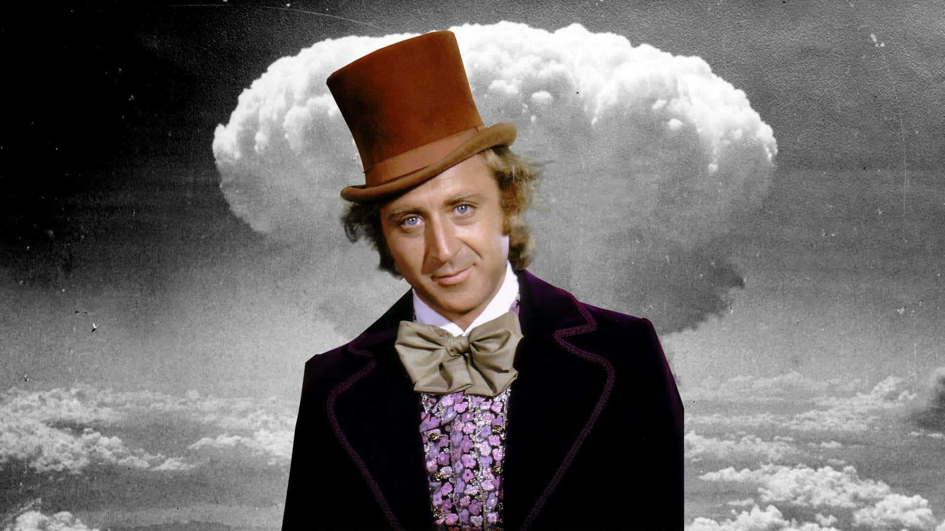 Willy Wonka, cloud backdrop, mushroom cloud, Full HD Desktop Wallpaper