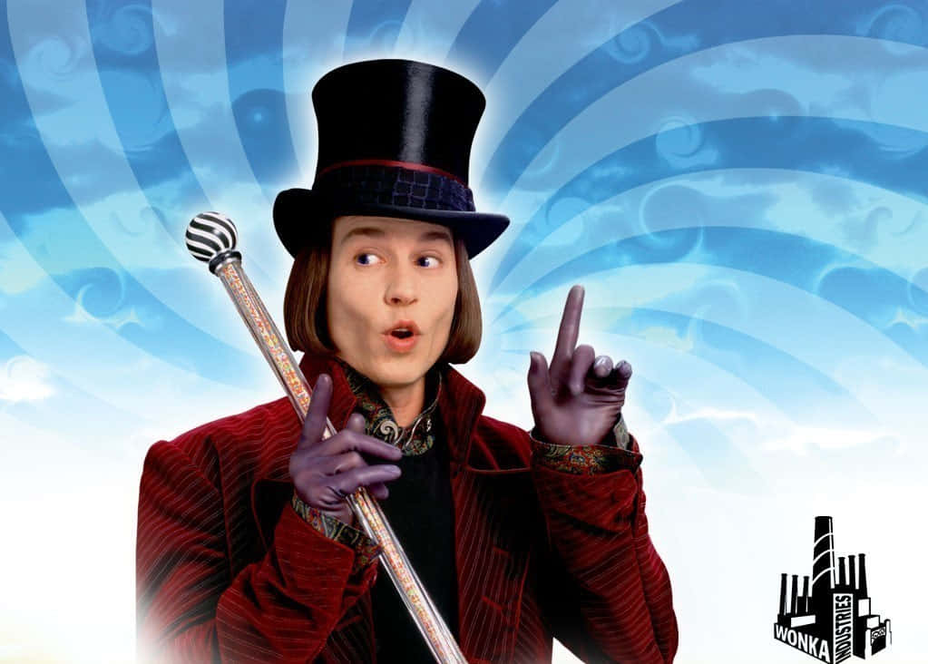 Willy Wonka, red coat, top hat, SD Desktop Wallpaper