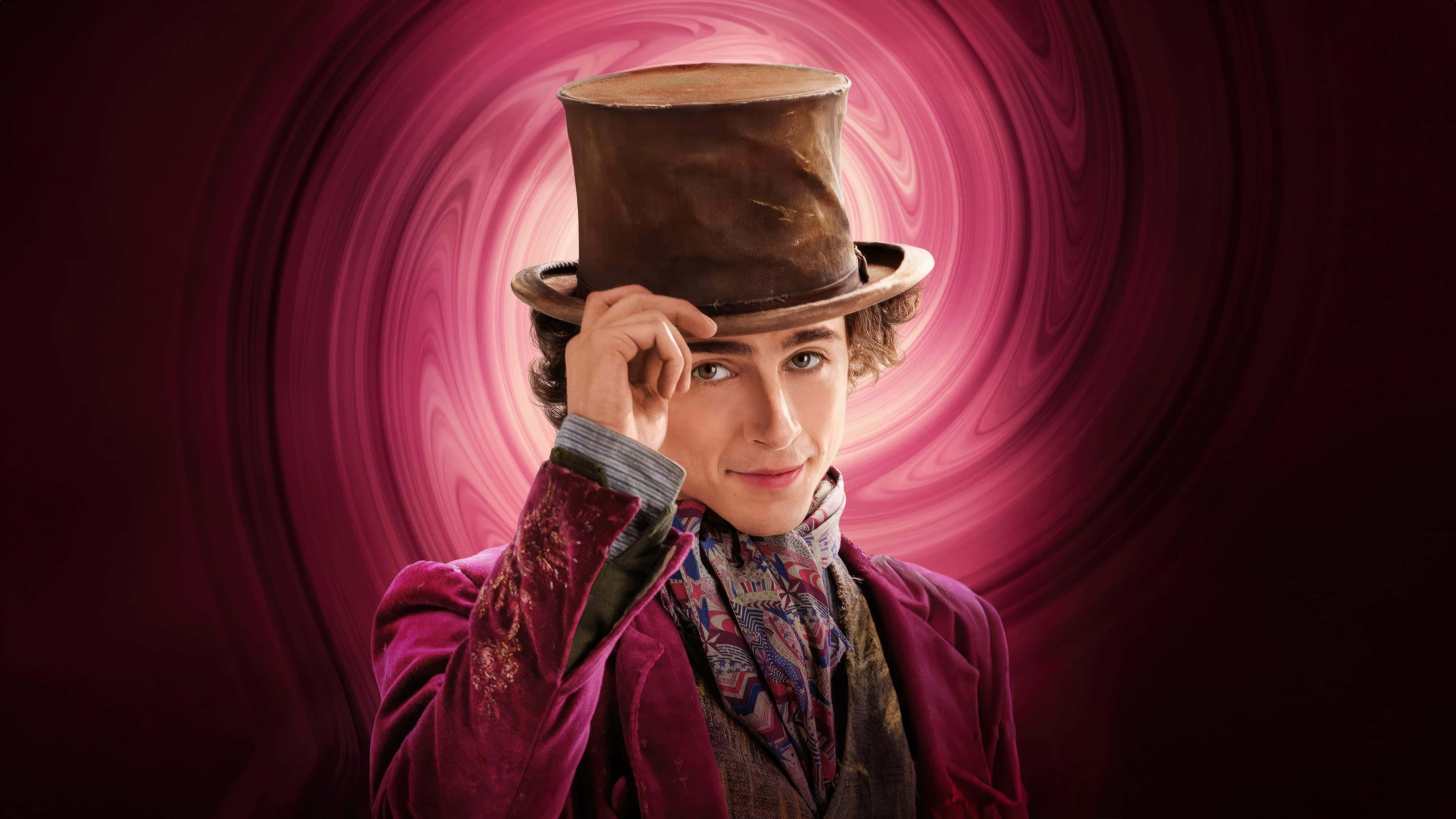 Willy Wonka, tipping hat, top hat, 5K Desktop Wallpaper
