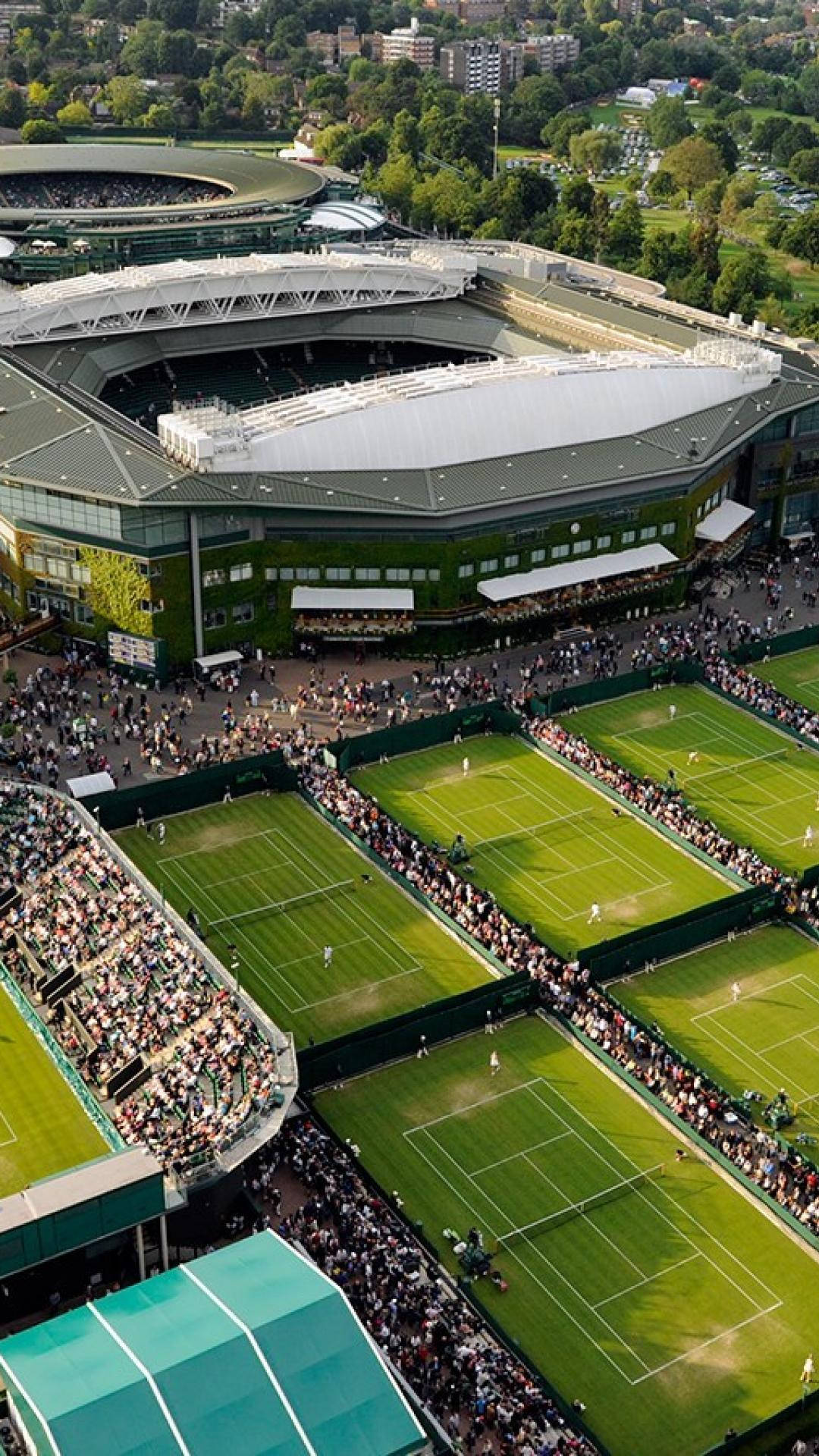 Wimbledon, tennis courts, aerial view, Full HD Phone Wallpaper