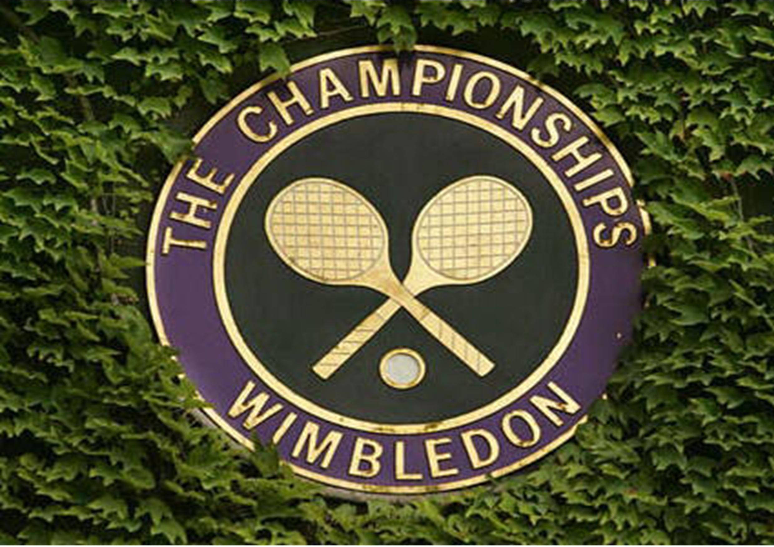 Wimbledon, gold logo, purple and black sign, Full HD Desktop Wallpaper