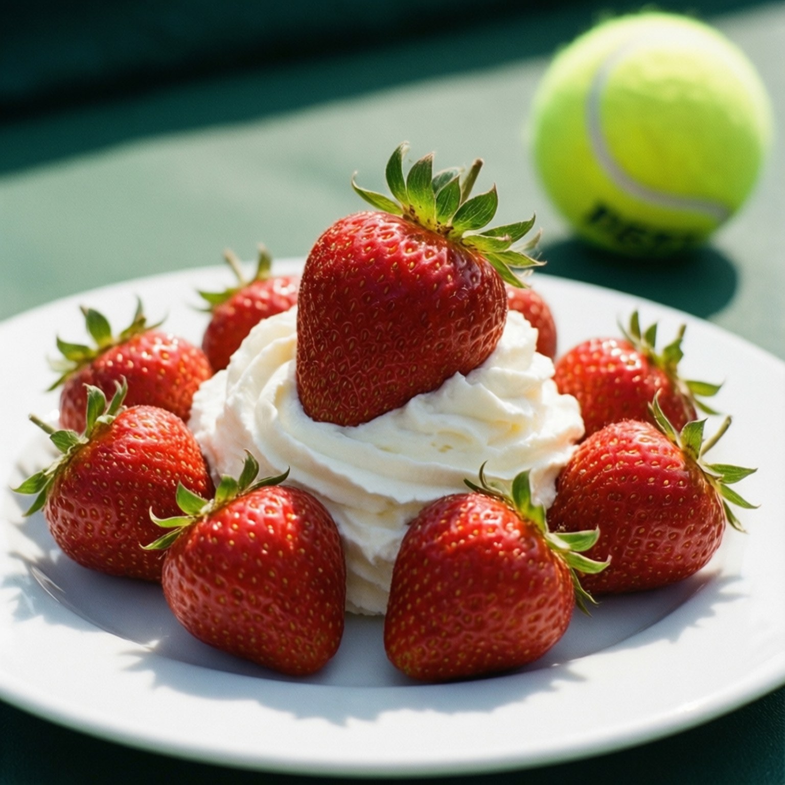 Strawberries and Cream, red strawberries, white whipped cream, HD Desktop Wallpaper