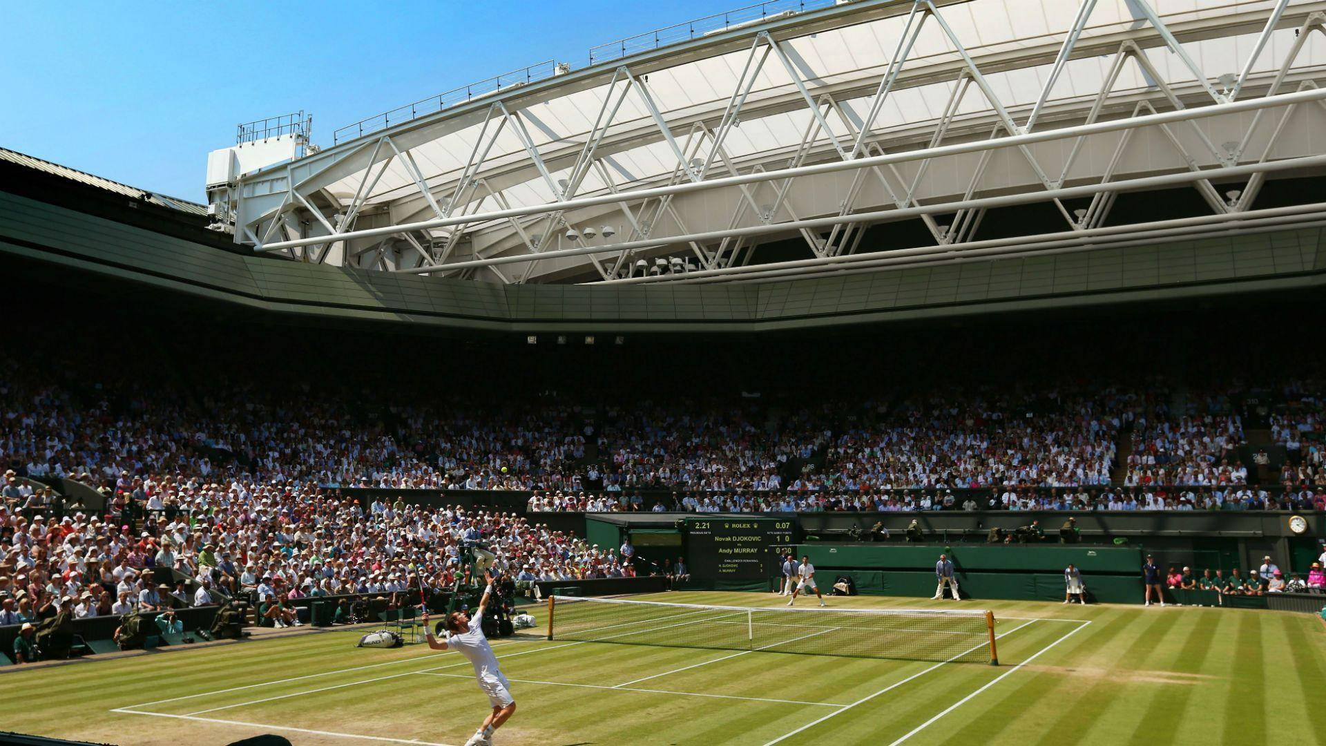 Wimbledon, grass court, bright blue sky, Full HD Desktop Wallpaper