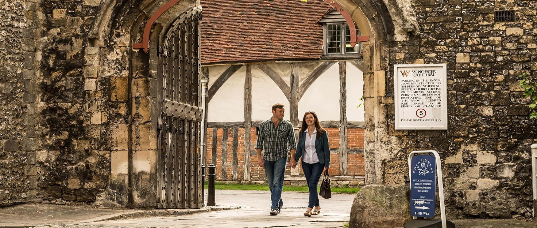 Winchester, historical archway, stone archway, HD Desktop Wallpaper