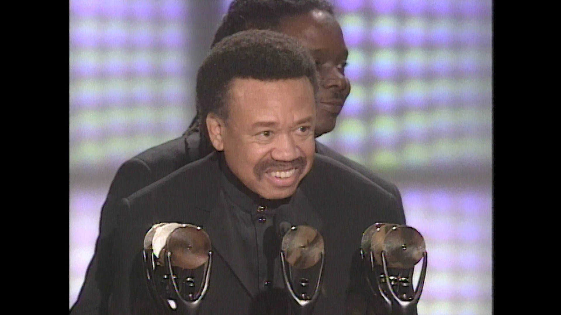 Earth, Wind And Fire, black suit, three gleaming trophies, Full HD Desktop Wallpaper