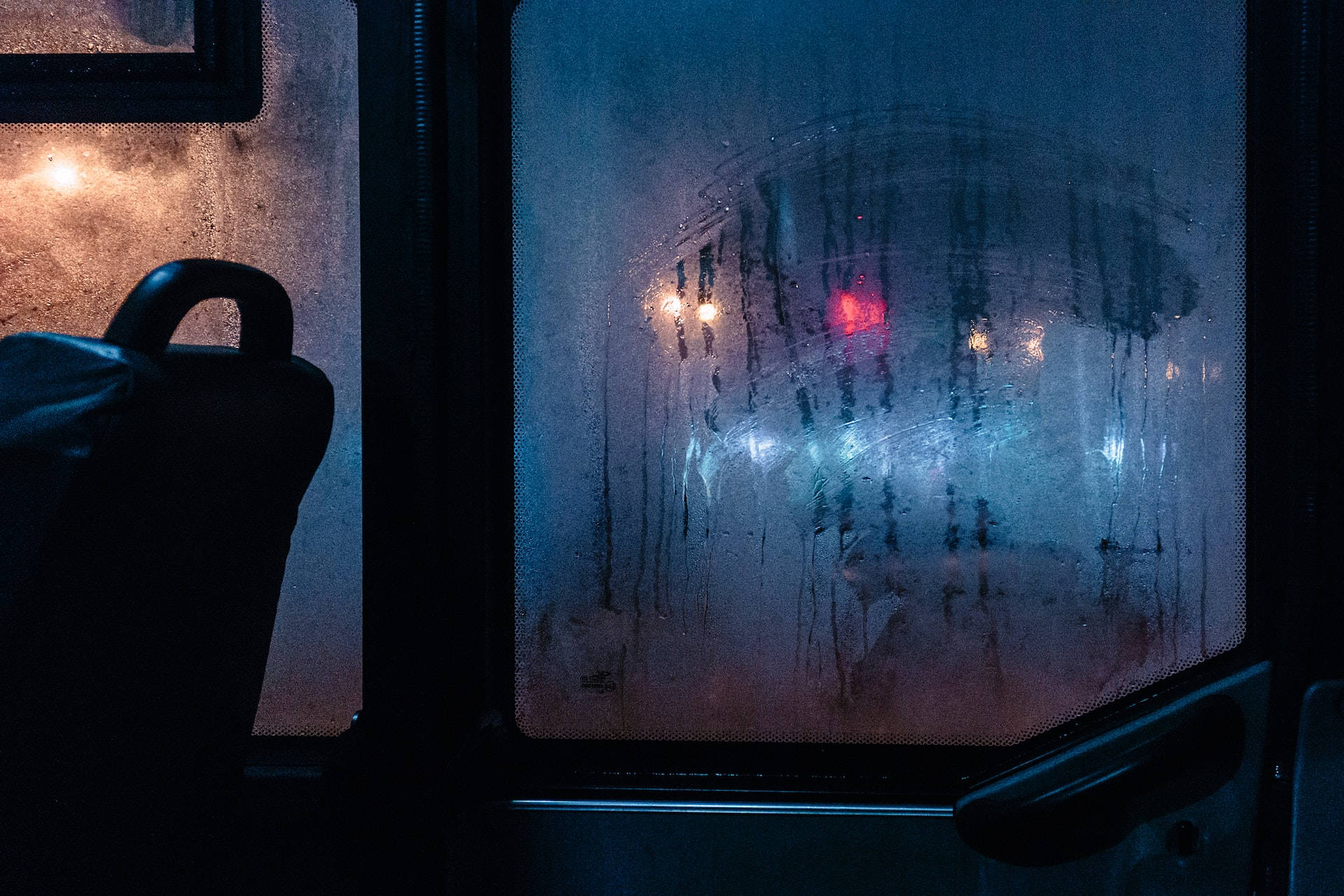 Night, Window, Rain streaks, Full HD Desktop Wallpaper