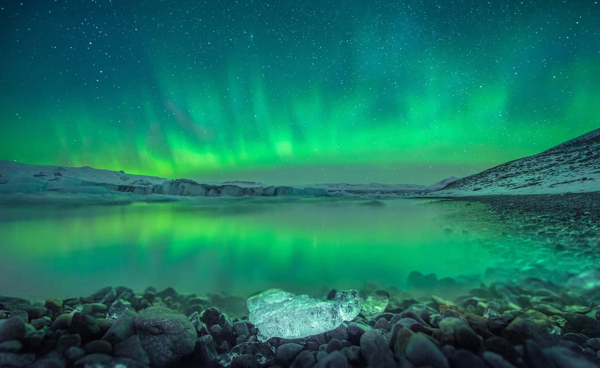 Windows 1, aurora borealis, starry night sky, Full HD Desktop Wallpaper