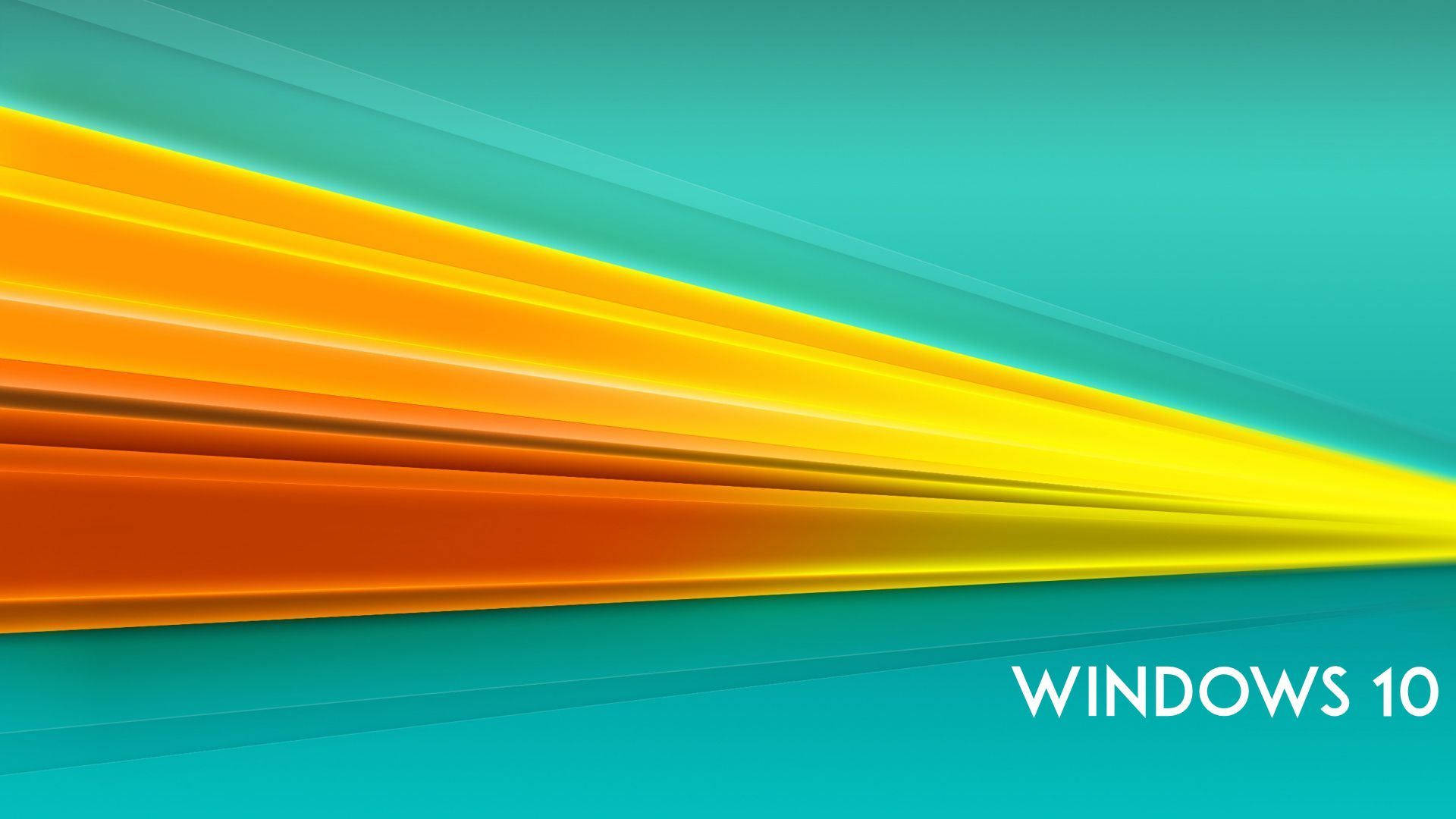 Windows 10, blue, yellow, Full HD Desktop Wallpaper