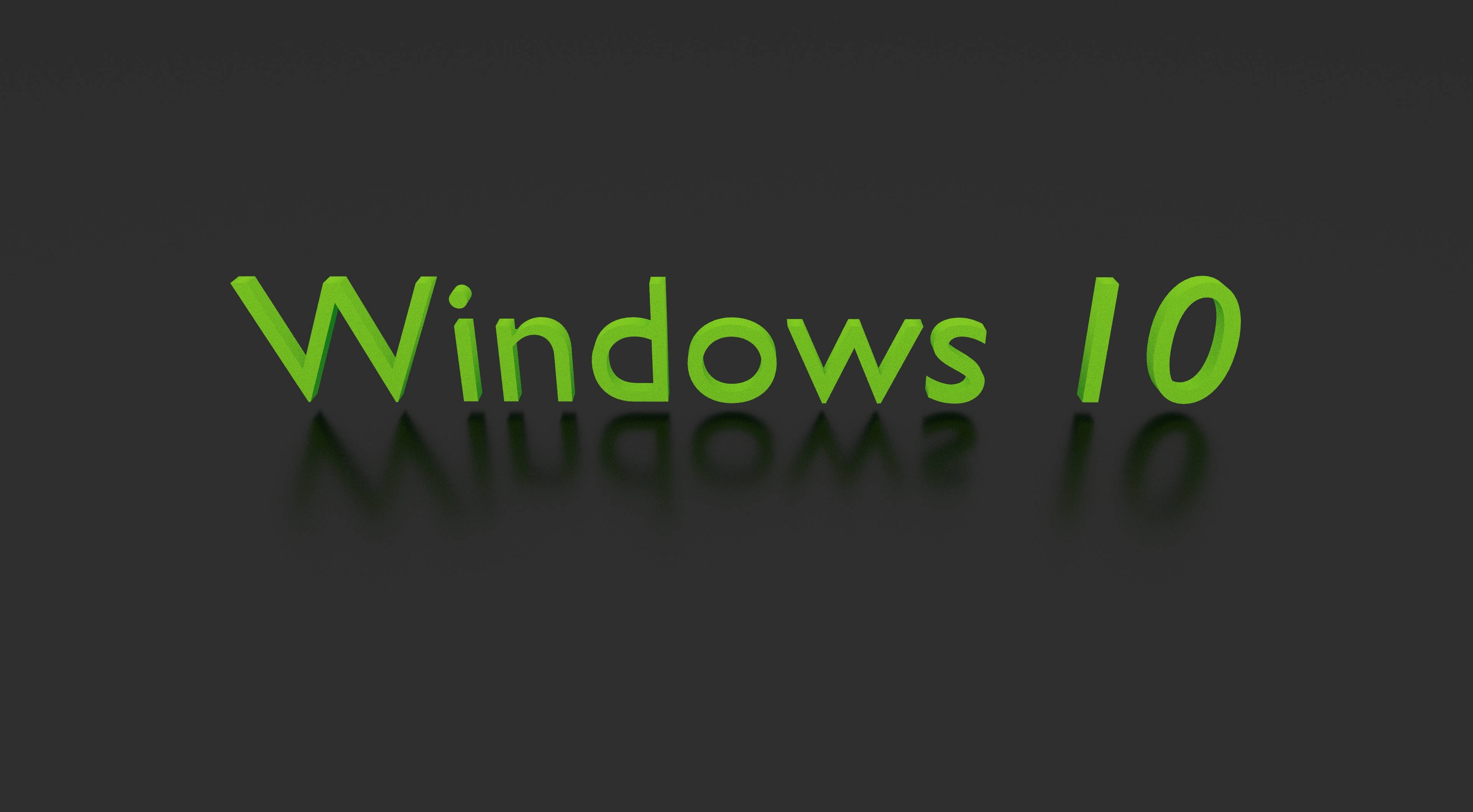 Windows 10, green, 3D, 4K Desktop Wallpaper