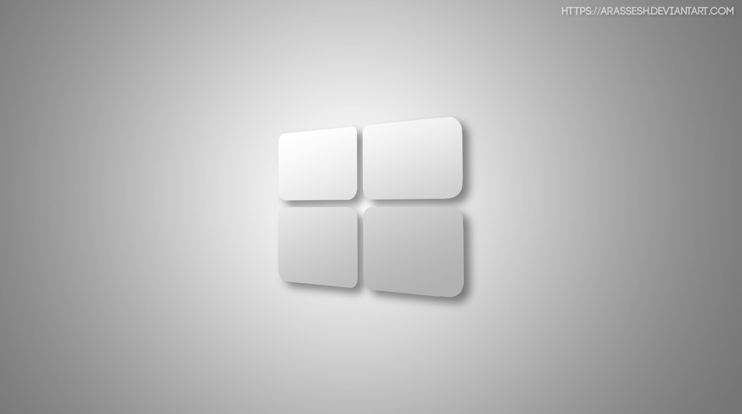 Windows 10 HD, gray logo, minimalist white windows logo, 2K Desktop Wallpaper