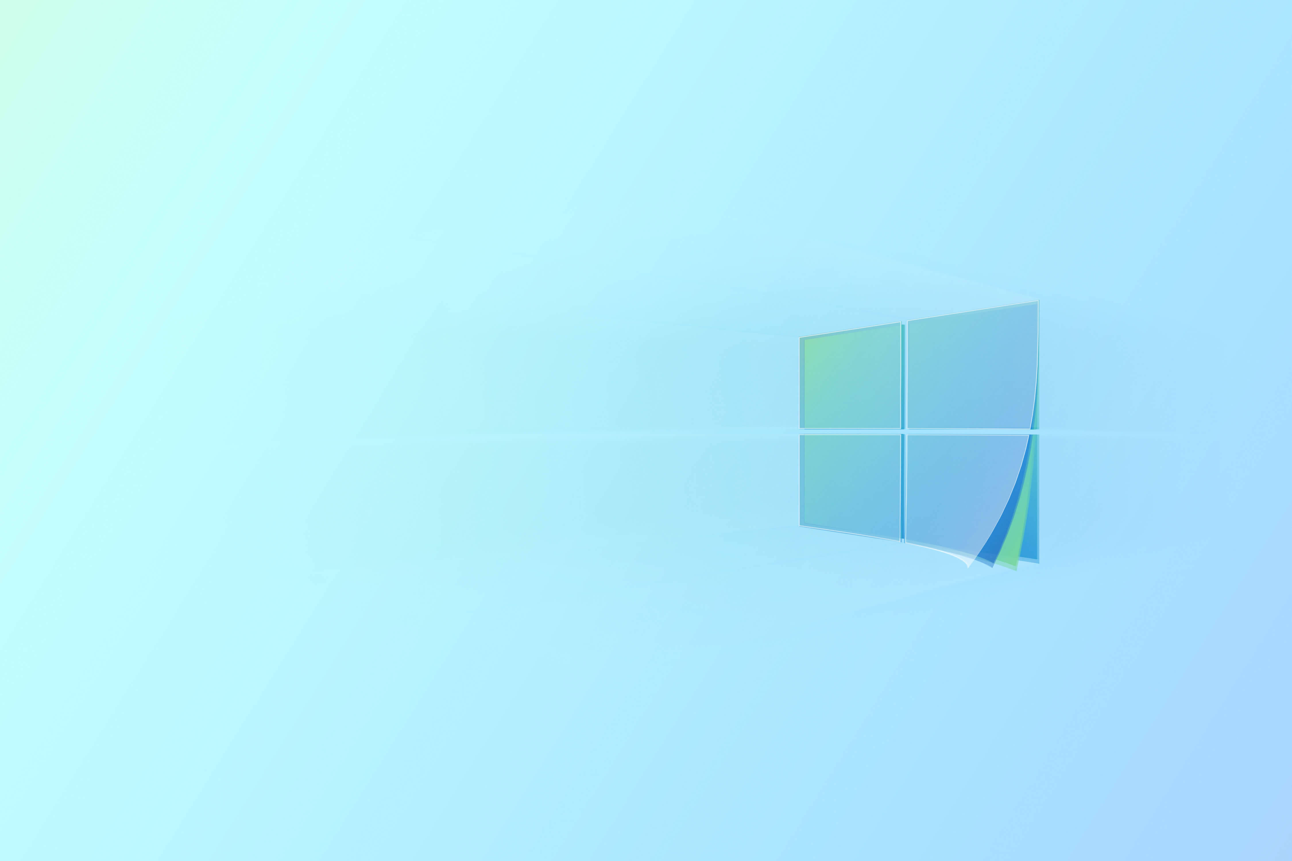 Windows 10 HD, light blue, mint green, 4K Desktop Wallpaper
