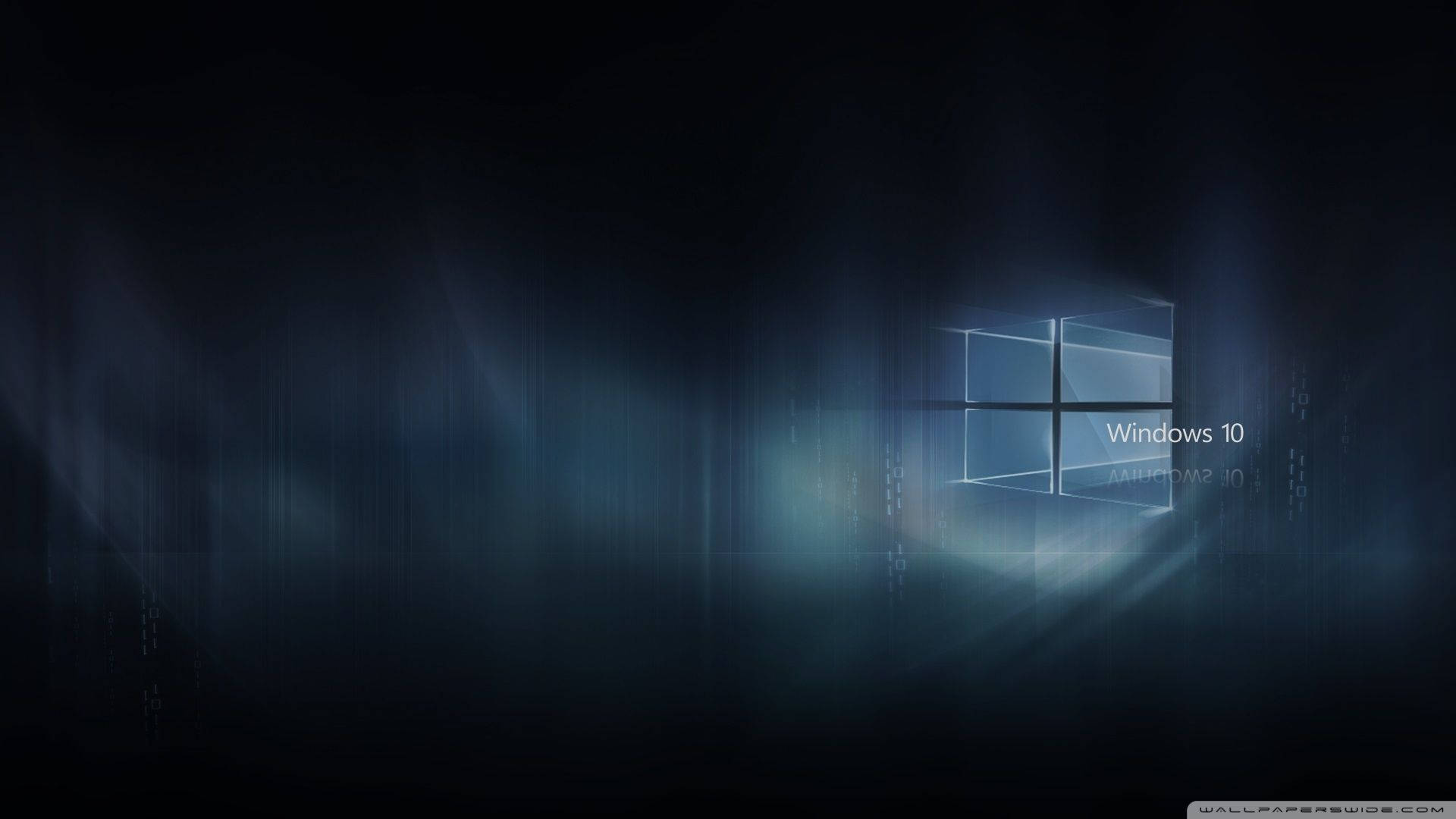 Windows 10 HD, glowing Windows 10 logo, blue light, Full HD Desktop Wallpaper