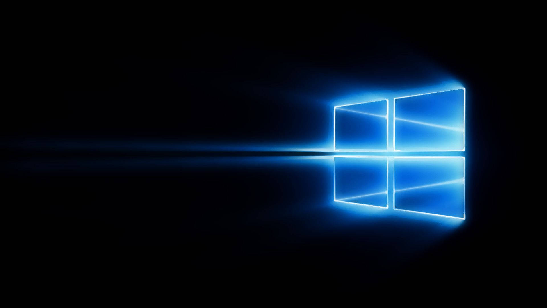Windows 10 HD, blue light logo, glowing blue Windows logo, Full HD Desktop Wallpaper