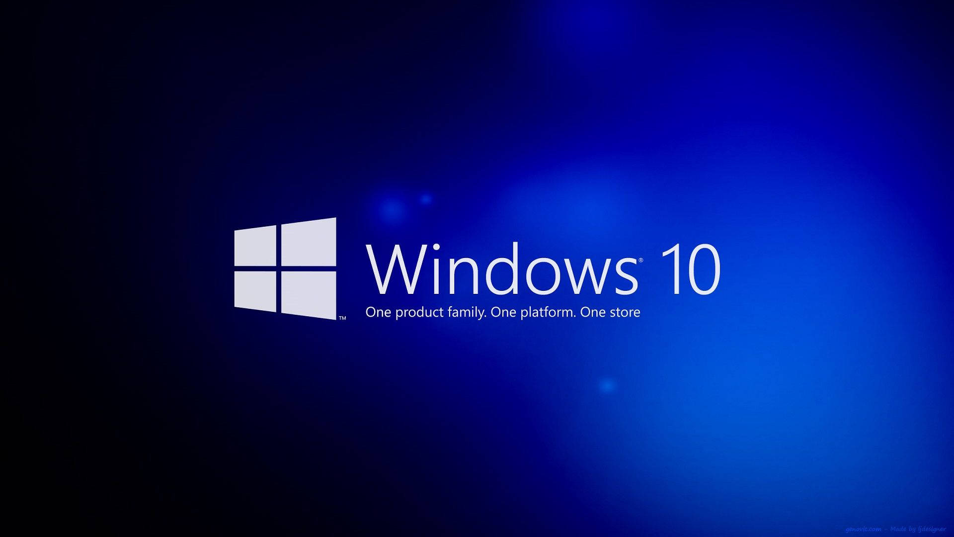Windows 10, gradient blue, white text, Full HD Desktop Wallpaper