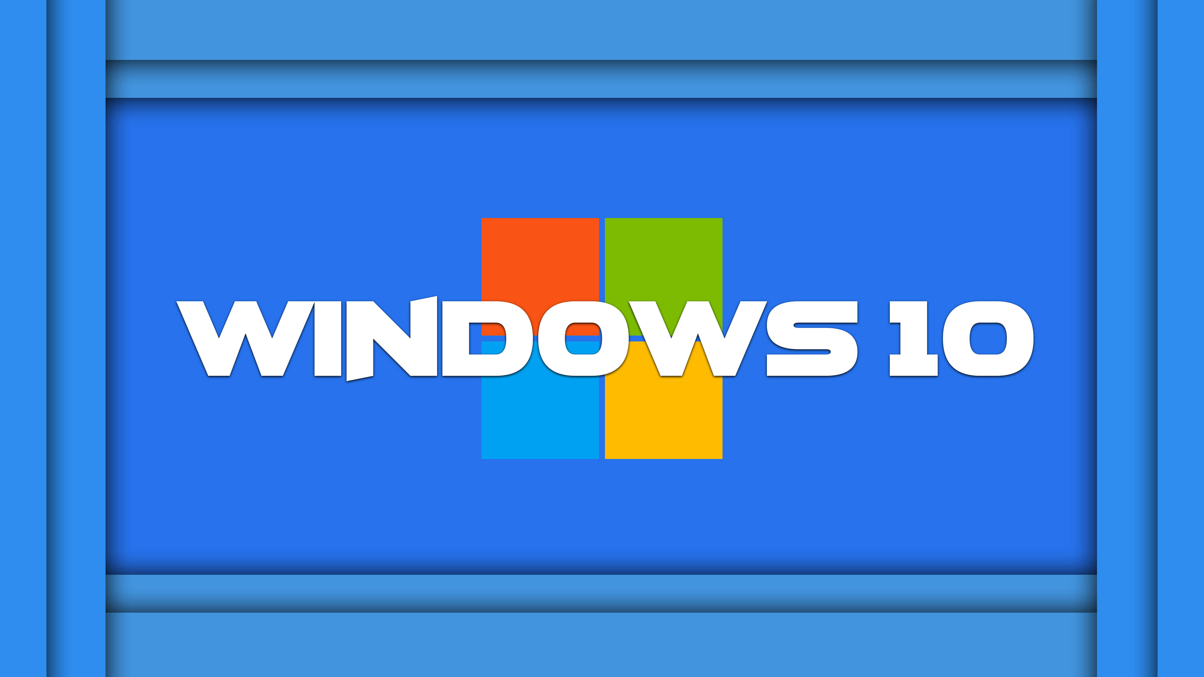 Windows 10, Windows Logo, blue background, 4K Desktop Wallpaper