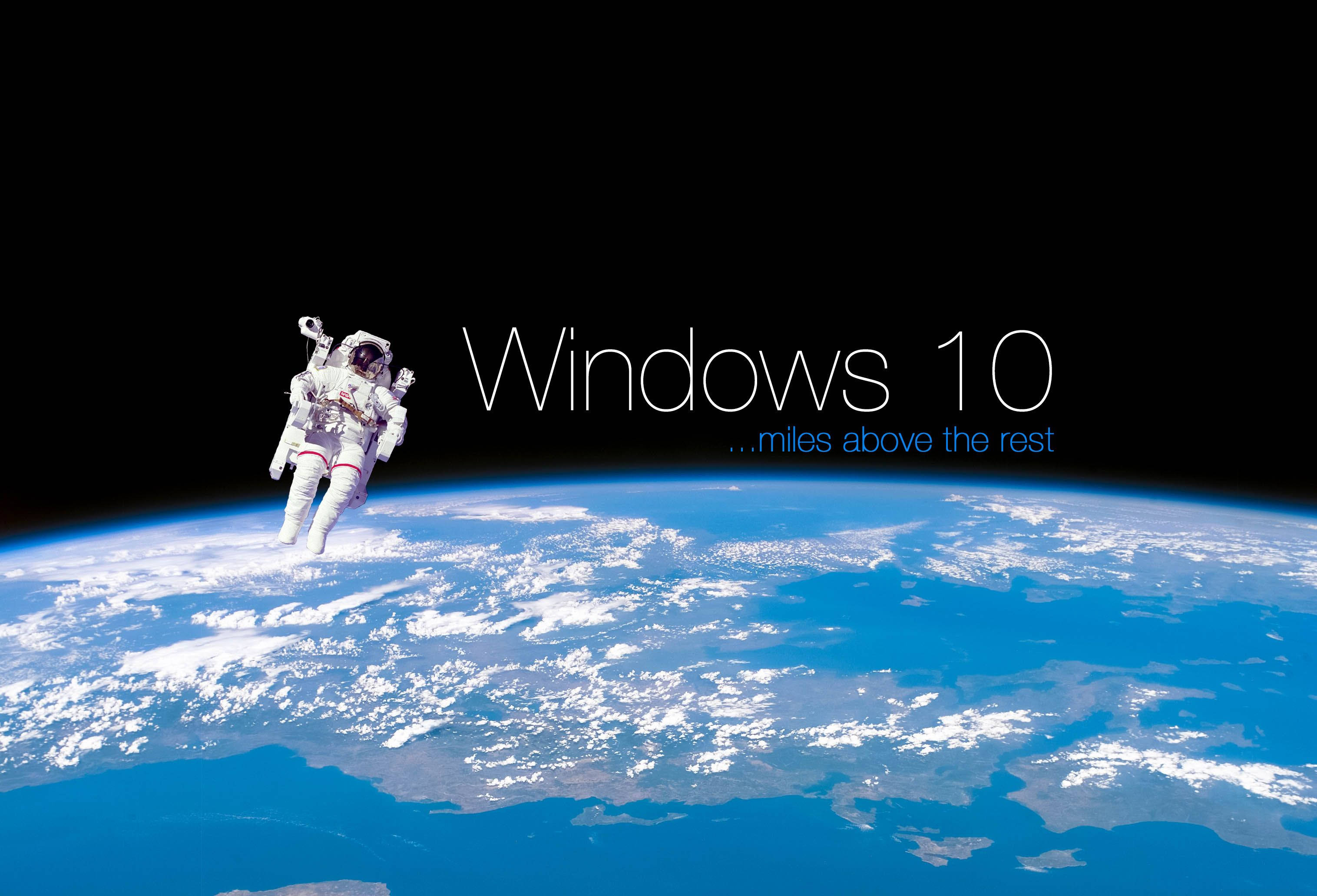 Windows 10, astronaut, Earth, 2K Desktop Wallpaper